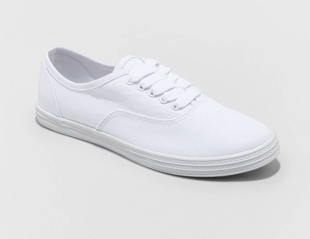 Universal Thread™ Lunea Wide Width Lace-Up Canvas Low Top Sneakers White 10W