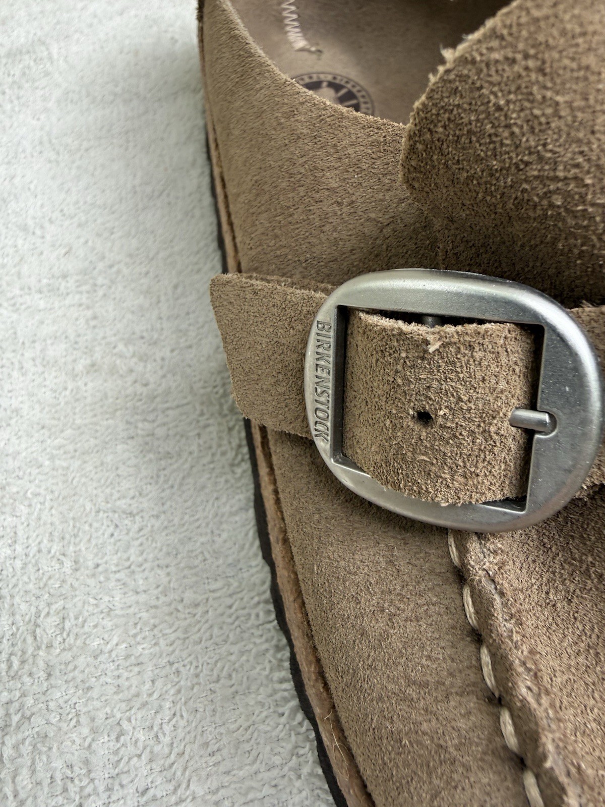Birkenstock Buckley Suede Mules Loafers Clogs Taupe Brown Women’s 39 US 8-8.5