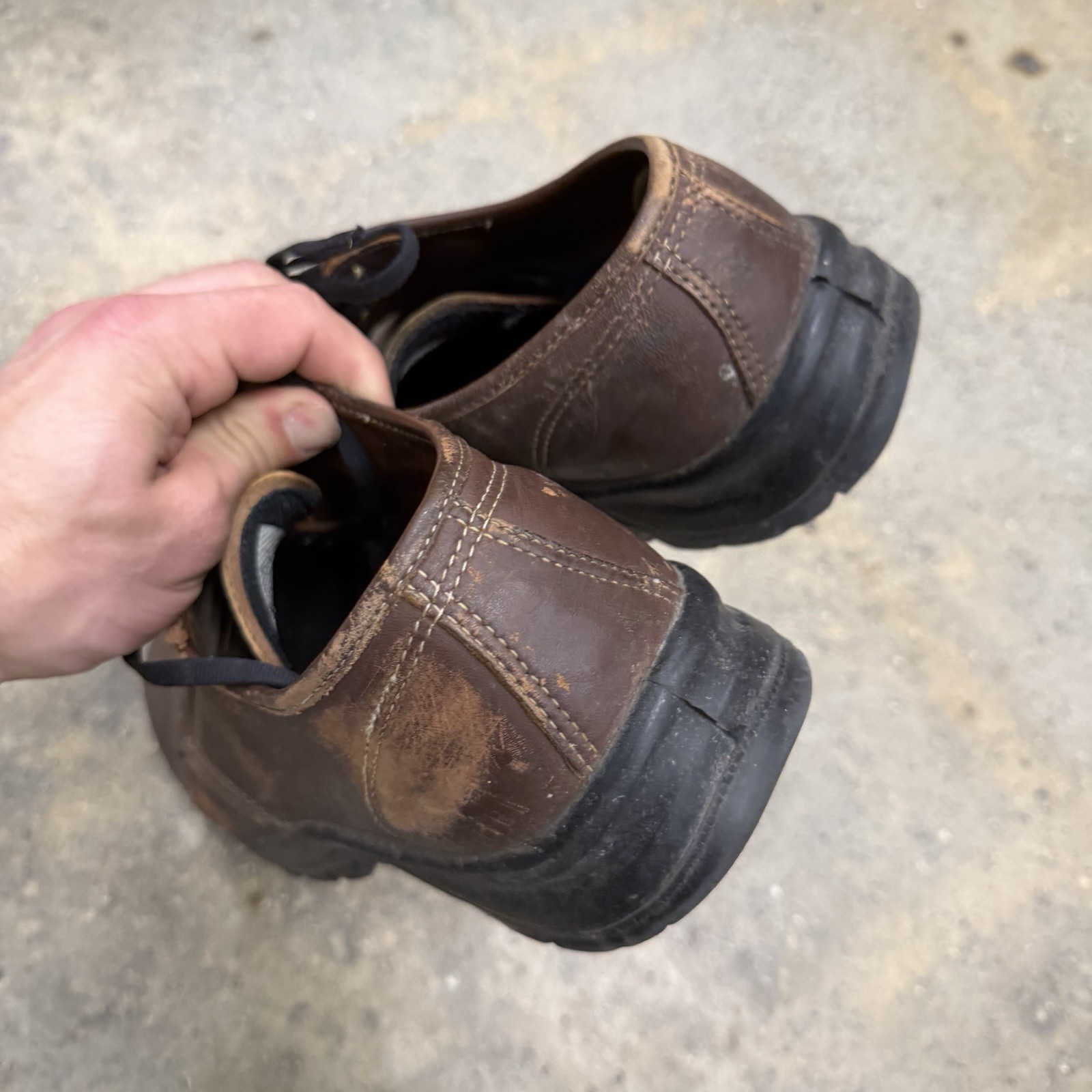 Thorogood Oxford Work Shoes Womens 10 EE Wide Brown Leather Uniform *DISTRESSED*