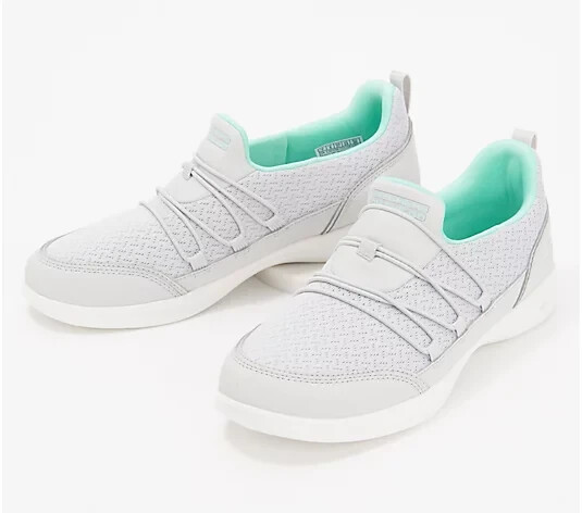 Skechers GOwalk Washable Mesh Slip-Ons – Upbeat-Grey-11M A500540 NEW