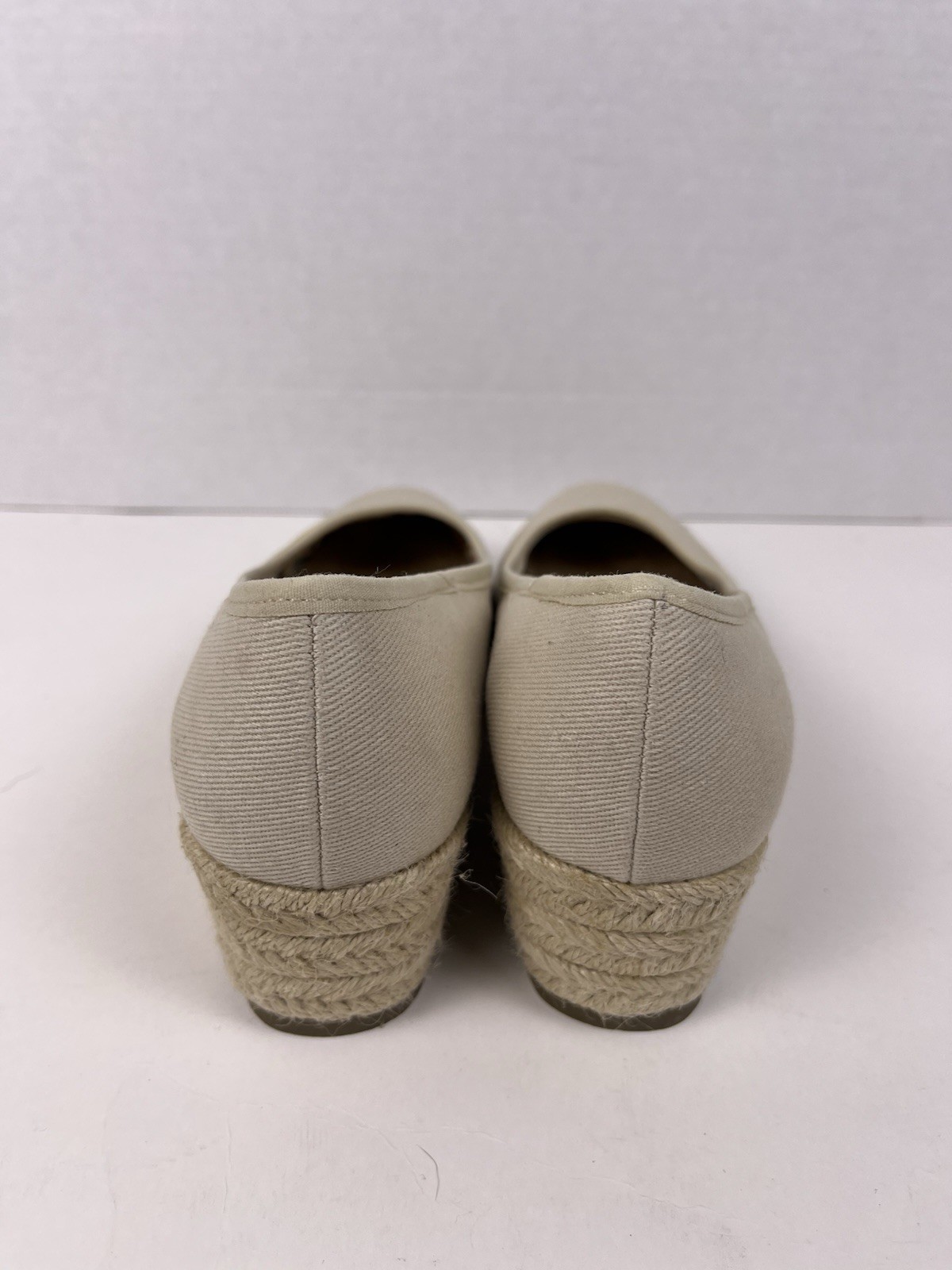 LifeStride Women’s Karma Loafer Espadrille Wedges Almond Toe Jute Wrap Sz 5.5
