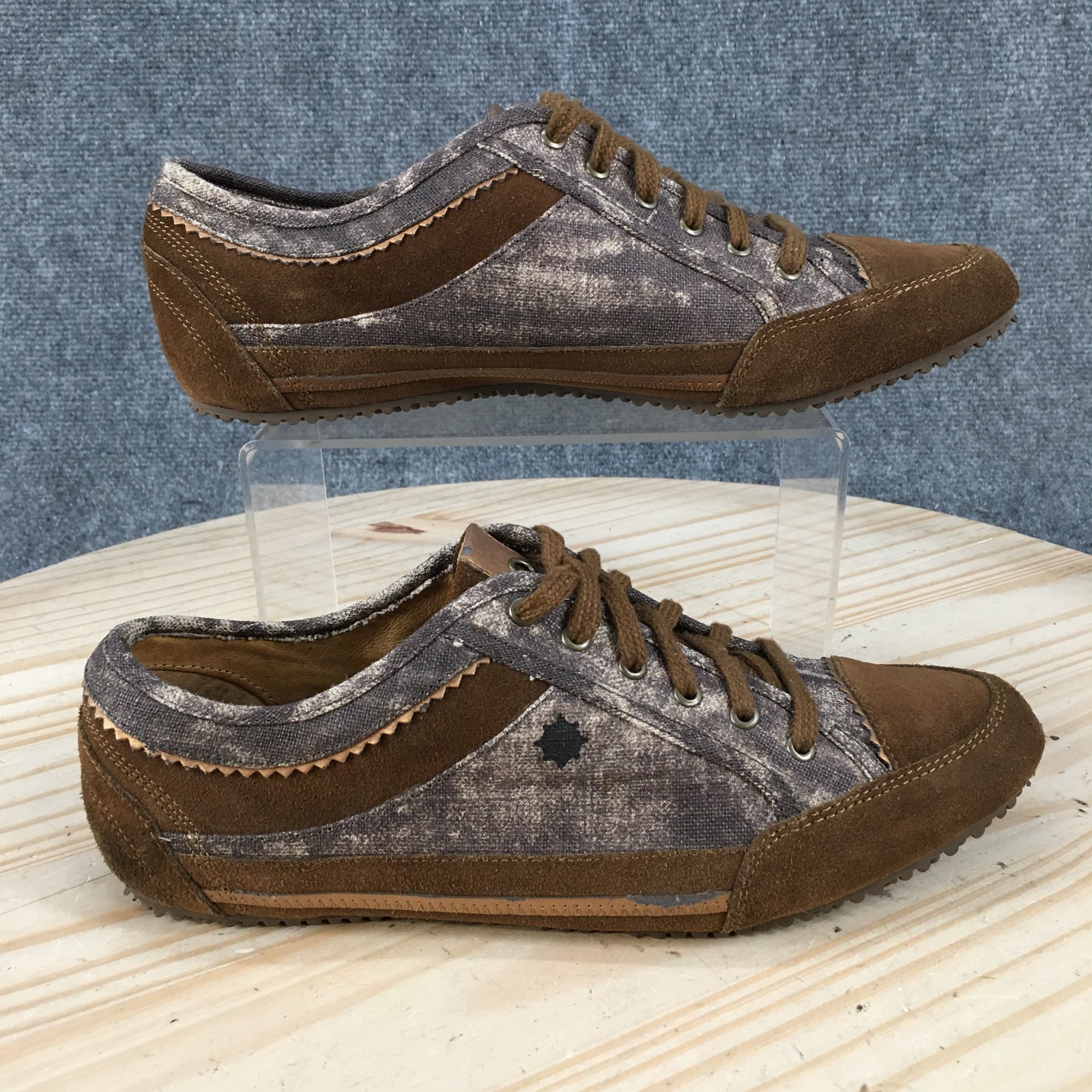 Ruff Hewn Shoes Womens 10 M Lacey Casual Low Top Sneakers Brown Leather Lace Up