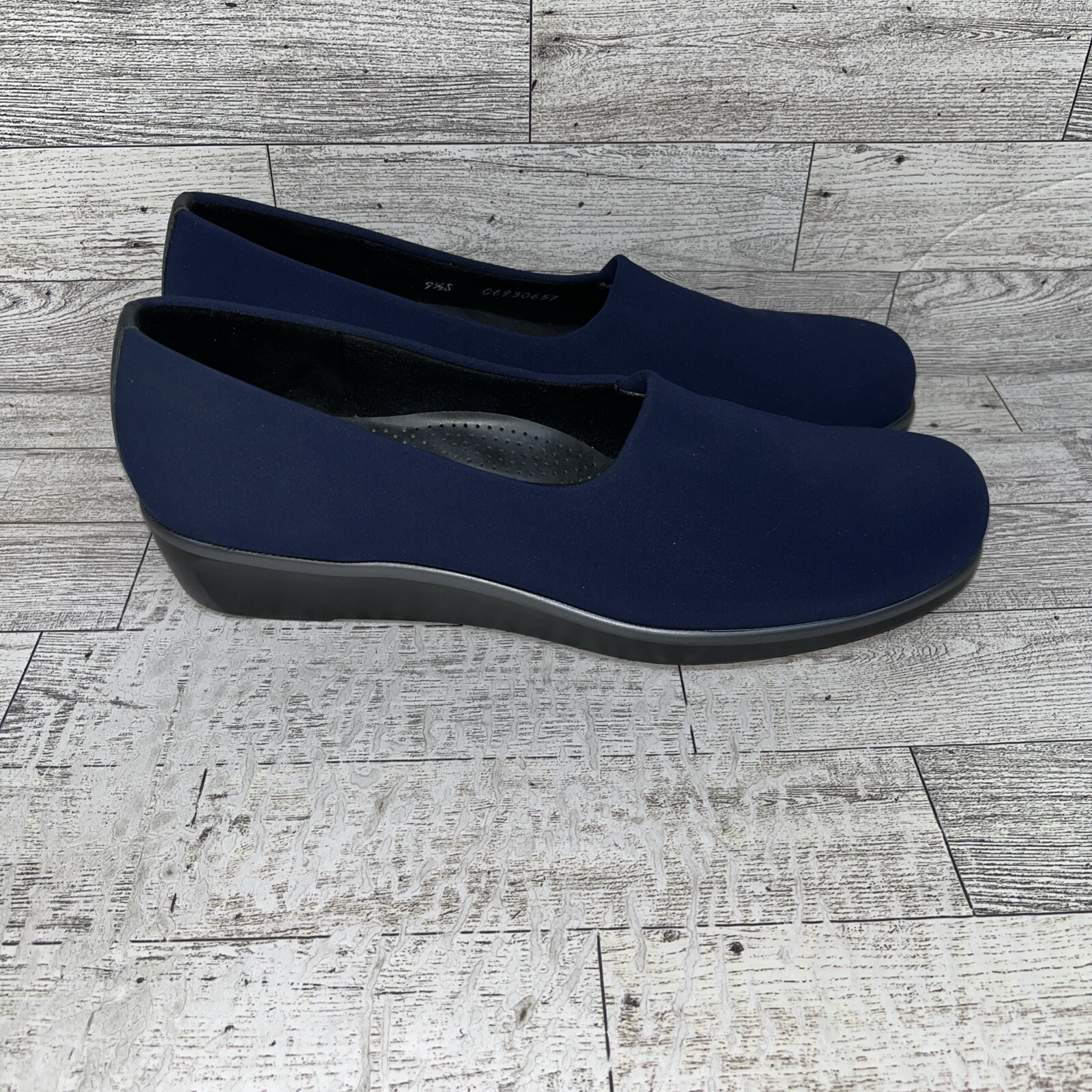 SAS Bliss Blue Stretch Fabric Wedge Tripad Comfort Women Size 9.5S
