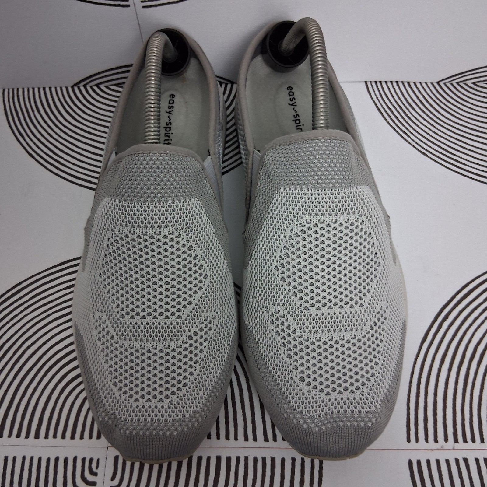 Easy Spirit Womens 10WW Gray Takeknit 2 Slip On Comfort Mules Clogs Casual Shoes