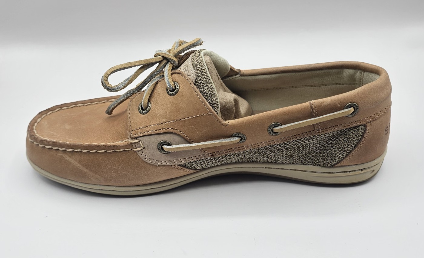 Sperry Top-Sider Women’s Koifish Boat Shoe Leather Oat Size 10 Wide New w/box
