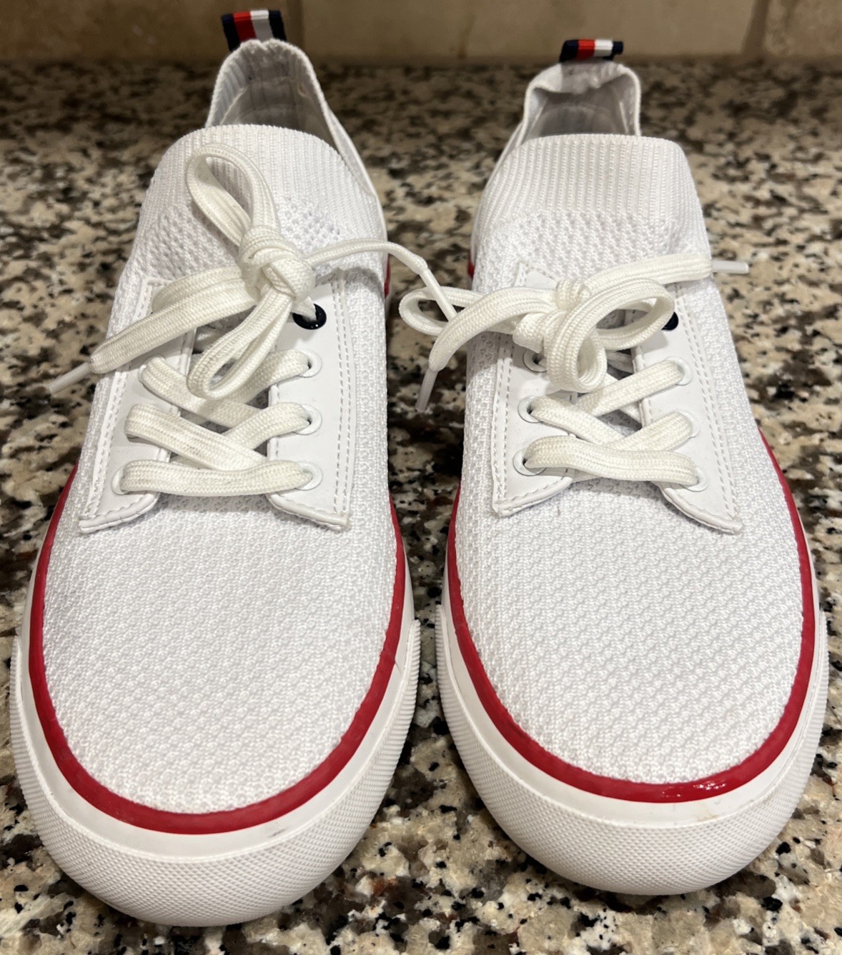 Tommy Hilfiger Women’s Gessie Stretch Knit Sneakers Shoes White Size 8.5