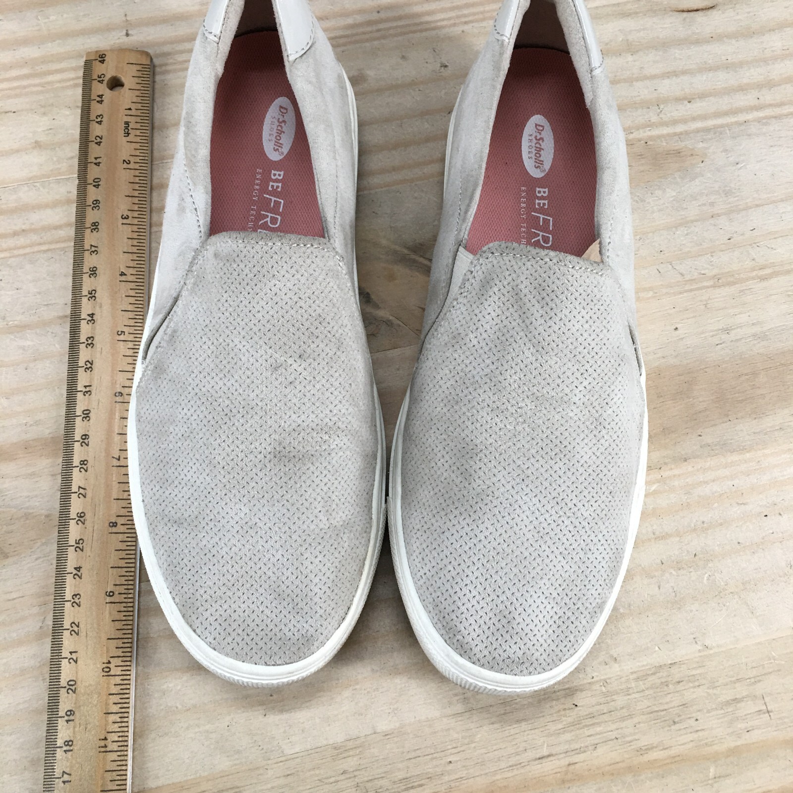 Dr. Scholls Shoes Womens 7M Nova Slip On Sneakers Gray Fabric Perforated Comfort