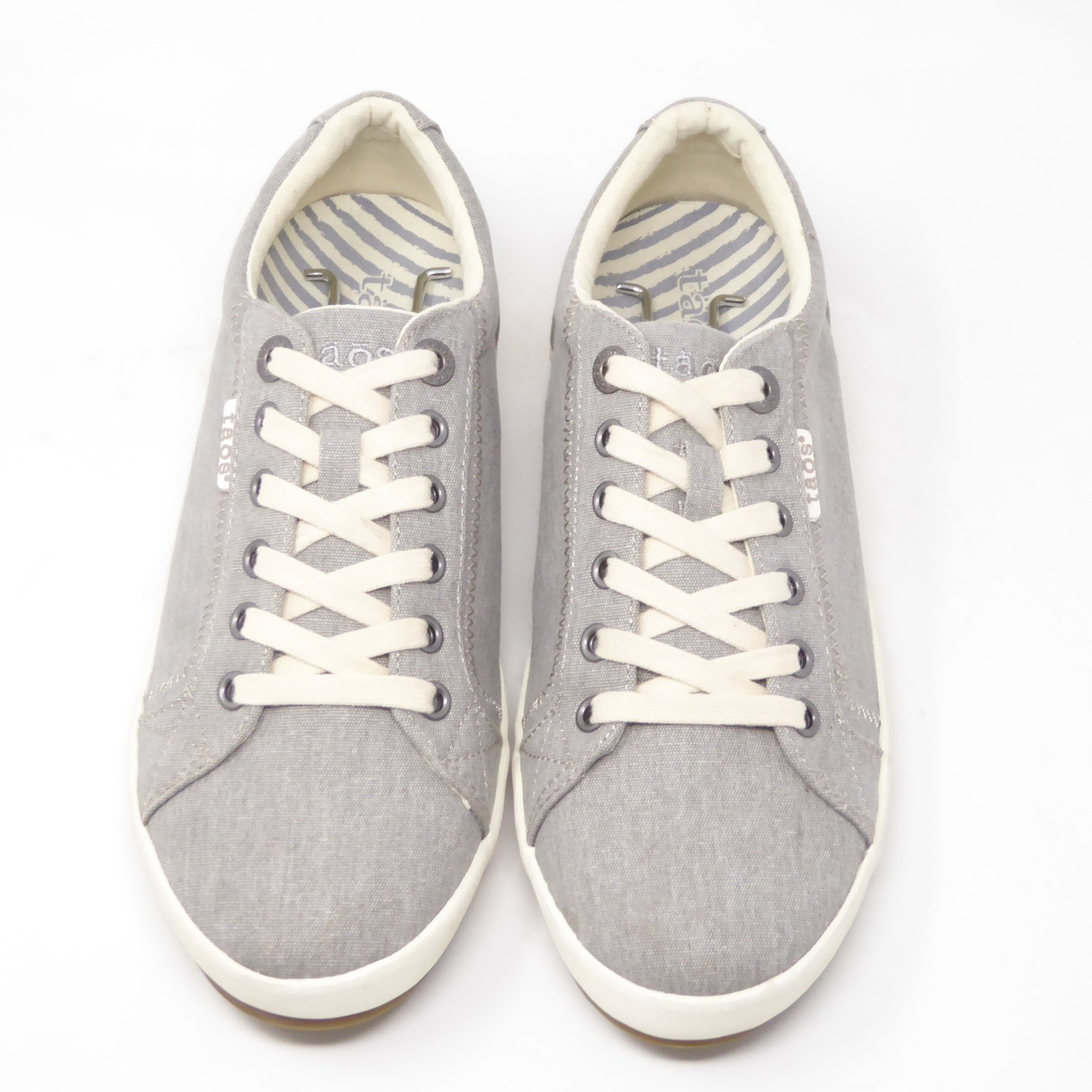 Taos Womens Shoes Gray Star Canvas Fashion Sneakers Size 8W