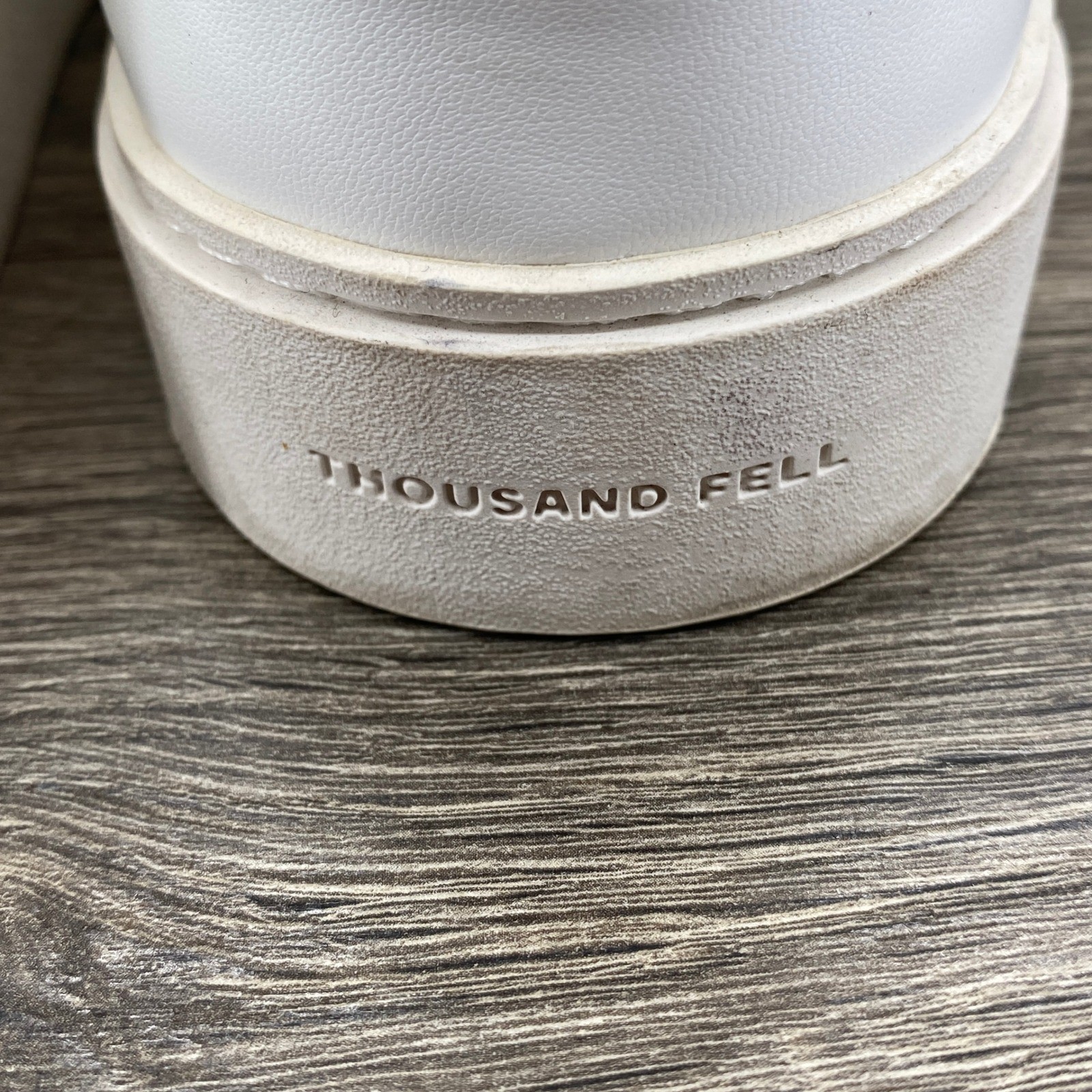 THOUSAND FELL Eco Recycled White Leather Low Top Sneakers Women’s 8
