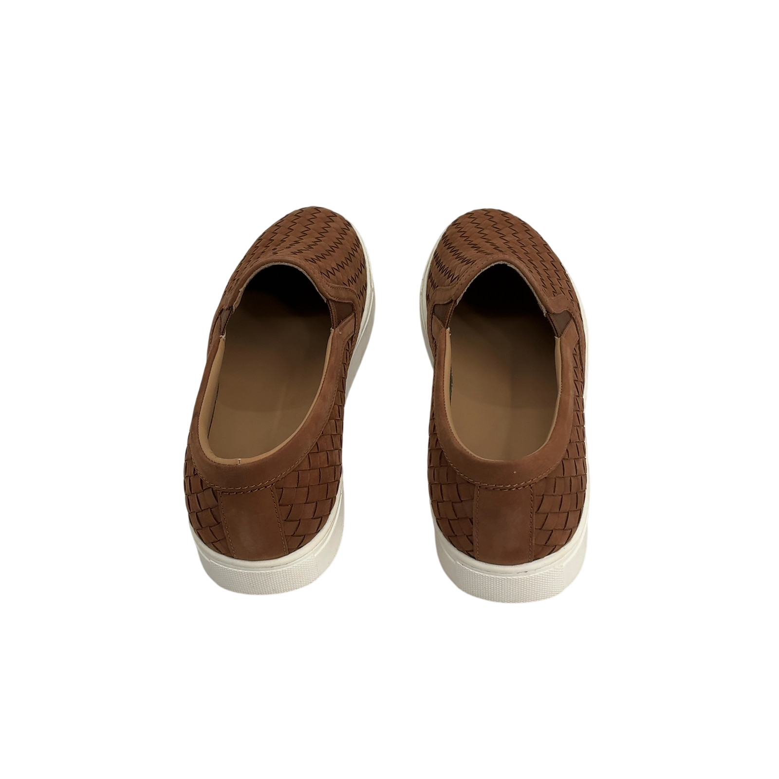 Quince Women 100% Handwoven Leather Slip On Sneaker Brown 9