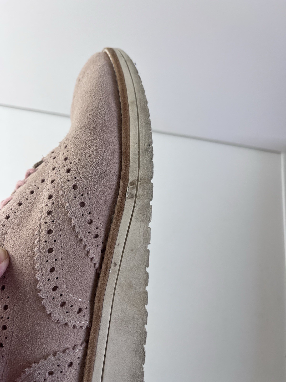 Frankie 4 Pink Suede Leather Lace Up Brogue Shoes Women’s Size 6