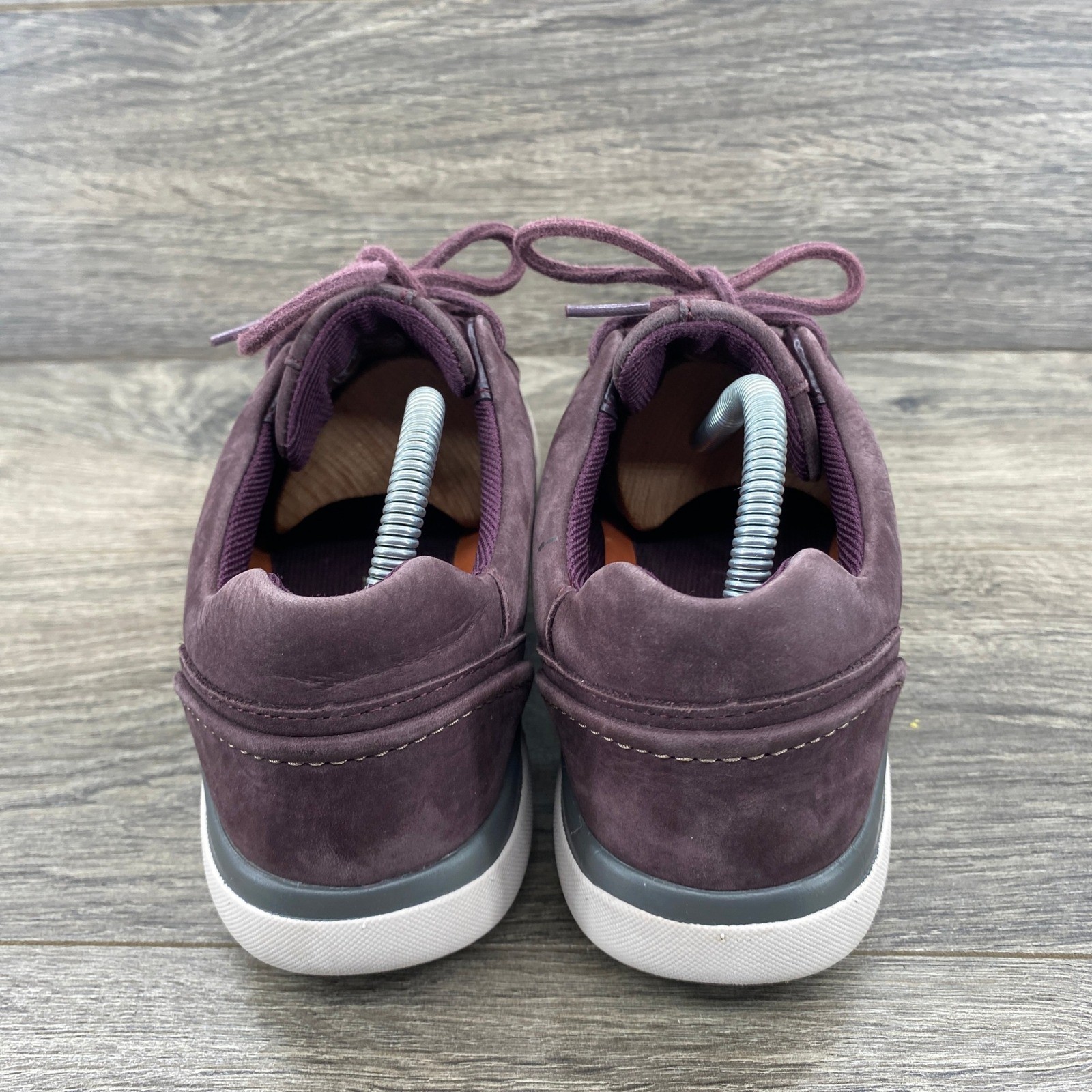 Clarks Unstructured Wave Walk Plum Burgundy Nubuck Leather Sneakers 261379794040
