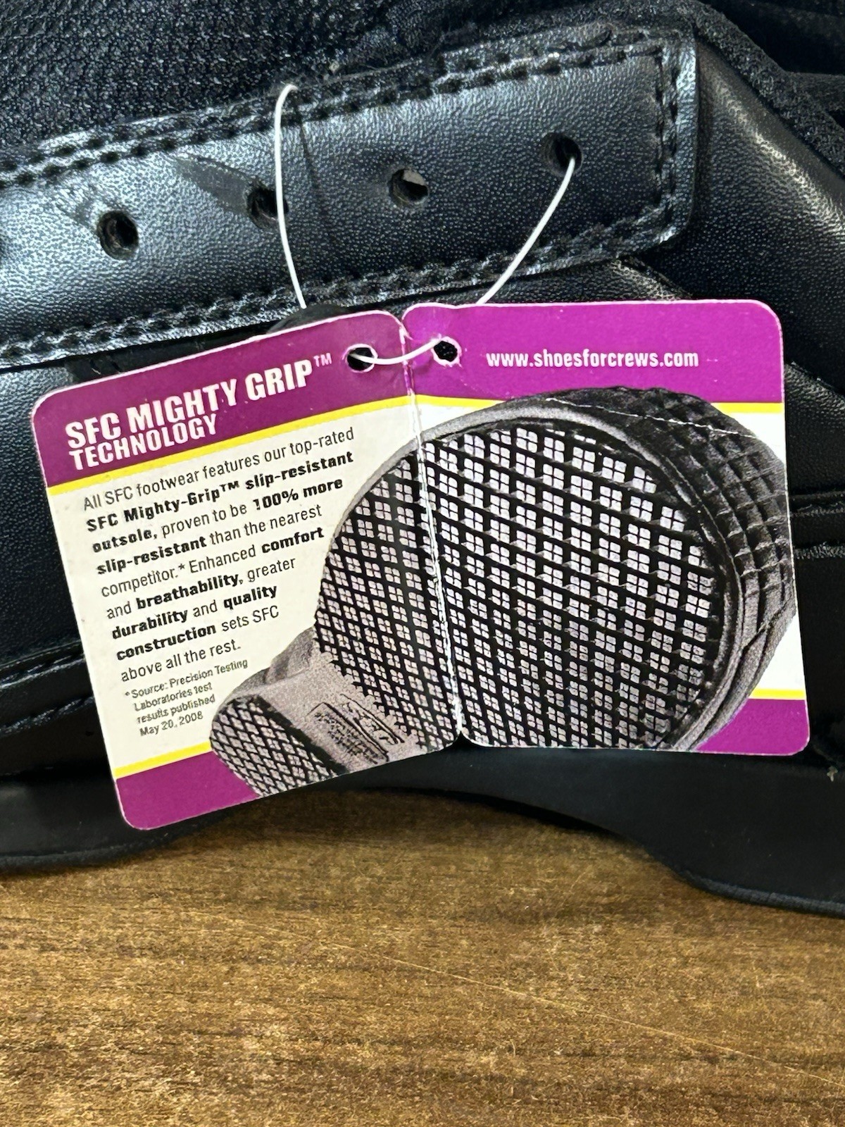 Shoes For Crew SFC Slip Resistant Mighty Grip Women’s 8.5 Black Leather