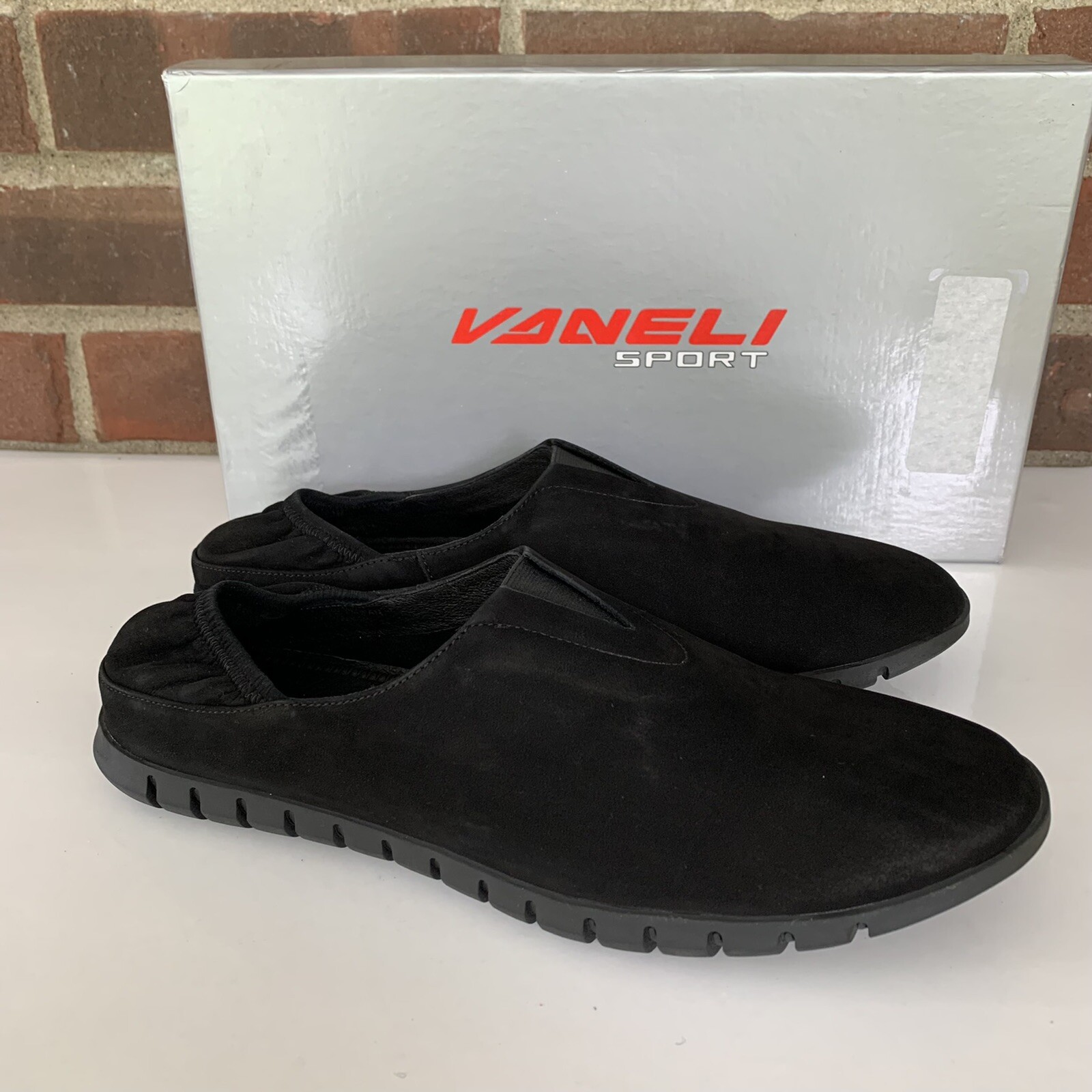 Vaneli Women’s Kimi Black Leather Slip On Flats Loafers US 8.5 N Narrow Width