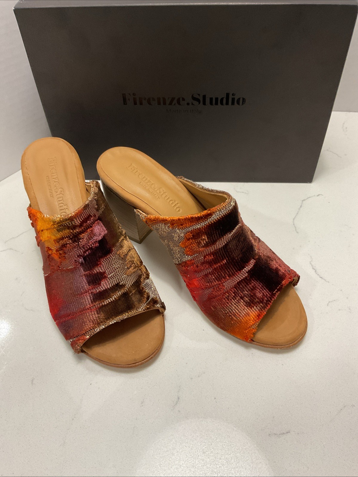 Firenze.Studio Garbo ombré velvet burnout slip-on mules- Size 7 US