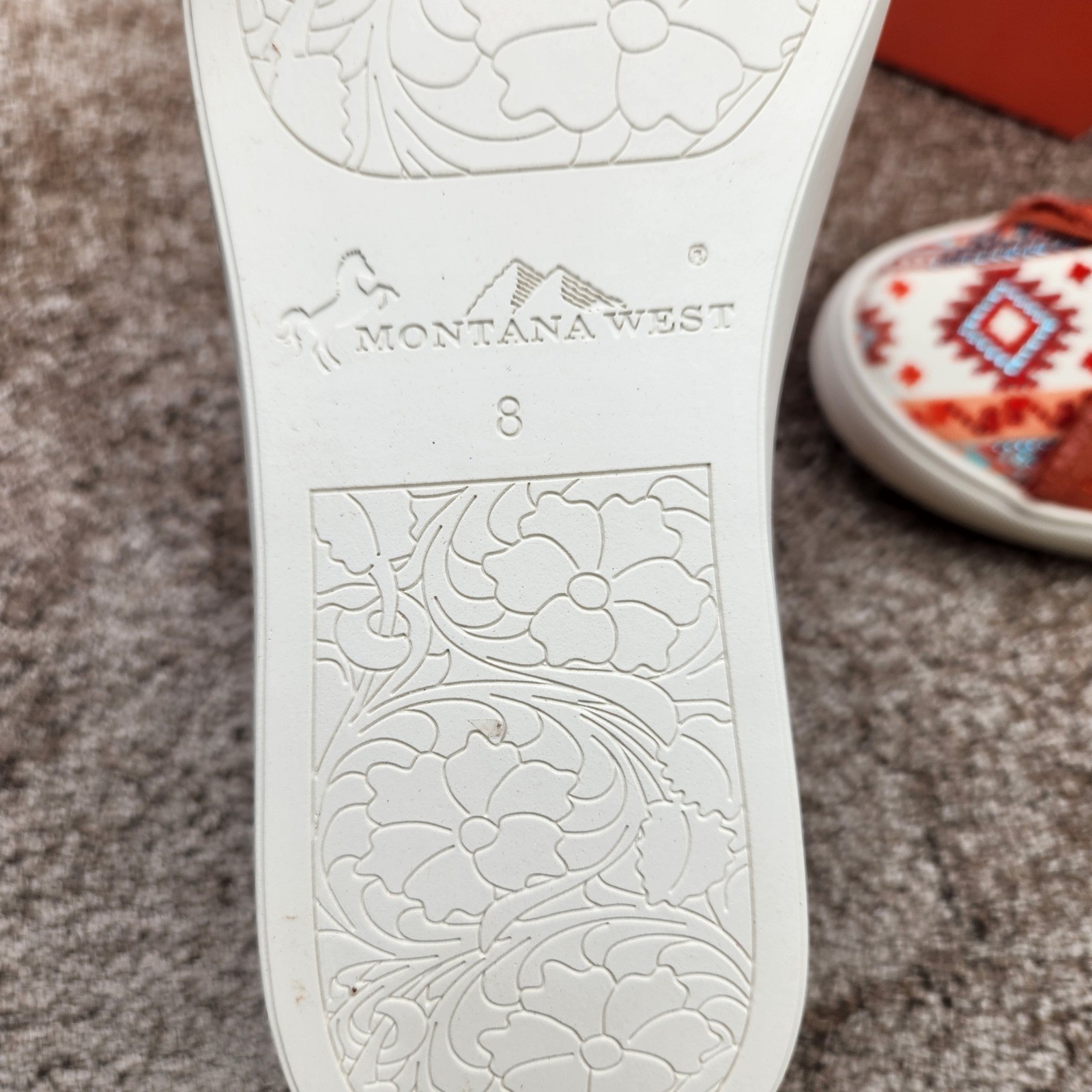 Montana West Womens Orange Southwestern Rhinestone Slip On Sneakers 900-S035OR-8