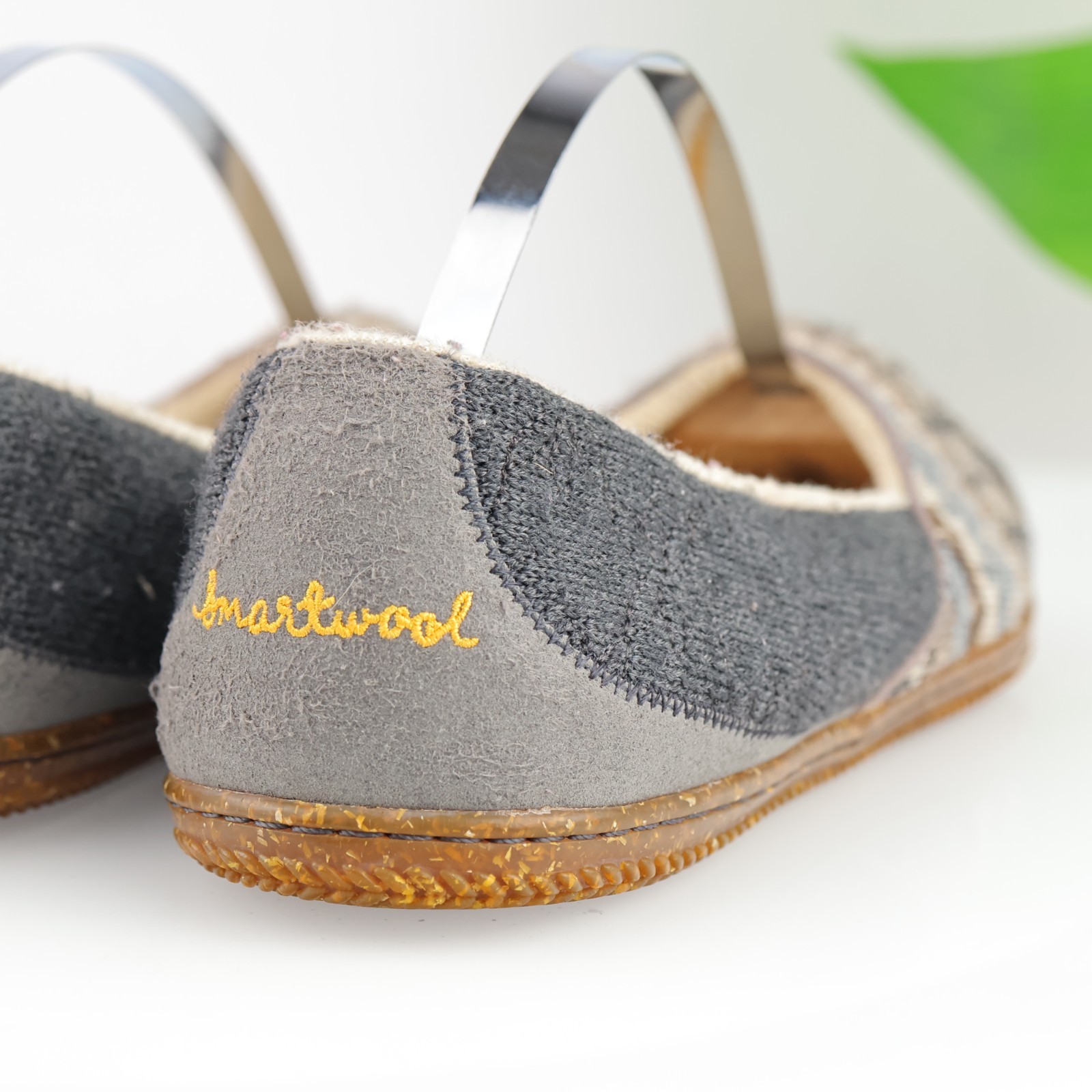 SmartWool Womens Morning Ballet Slipper Size 7 Gray Knit Lined Slip On Flat Shoe