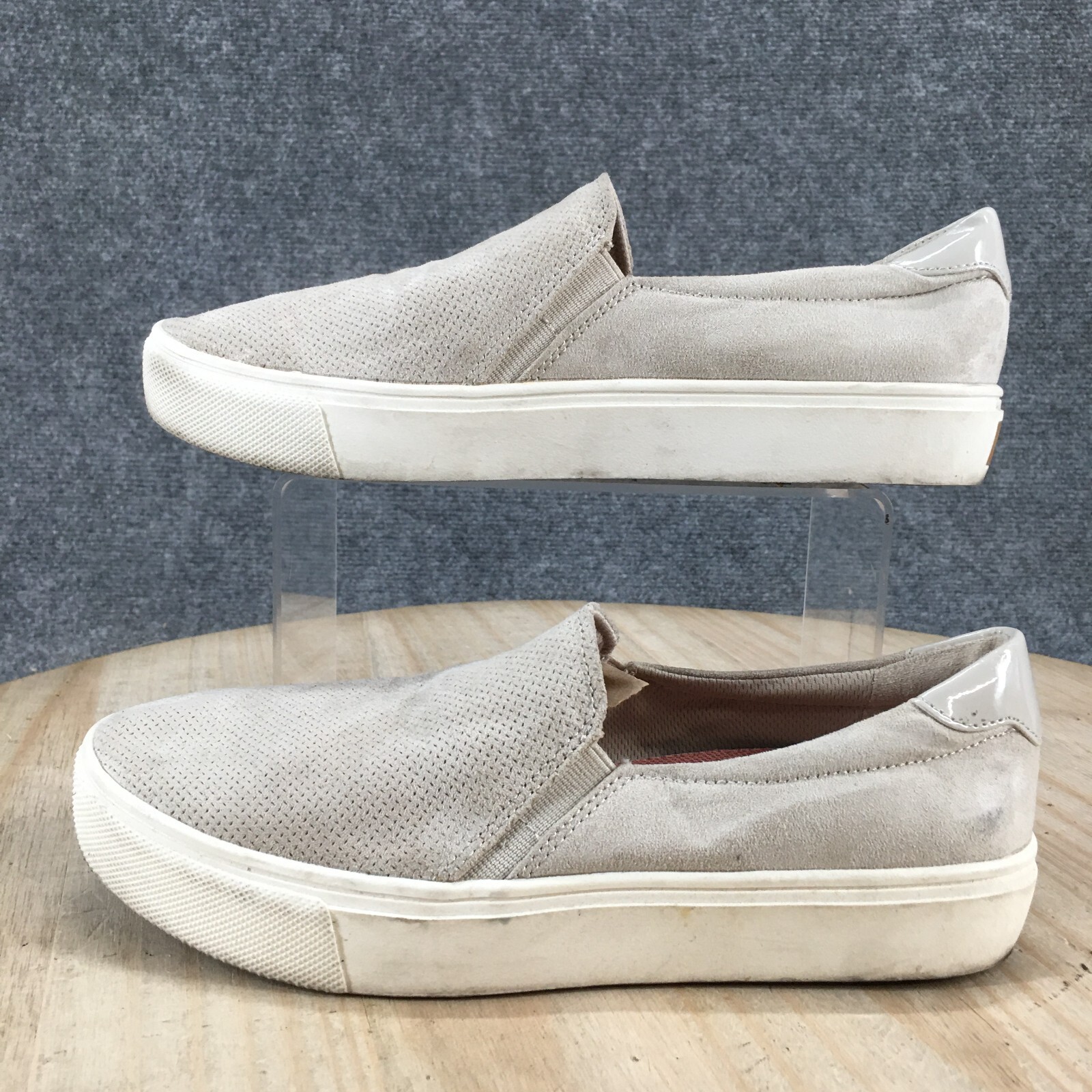 Dr. Scholls Shoes Womens 7M Nova Slip On Sneakers Gray Fabric Perforated Comfort
