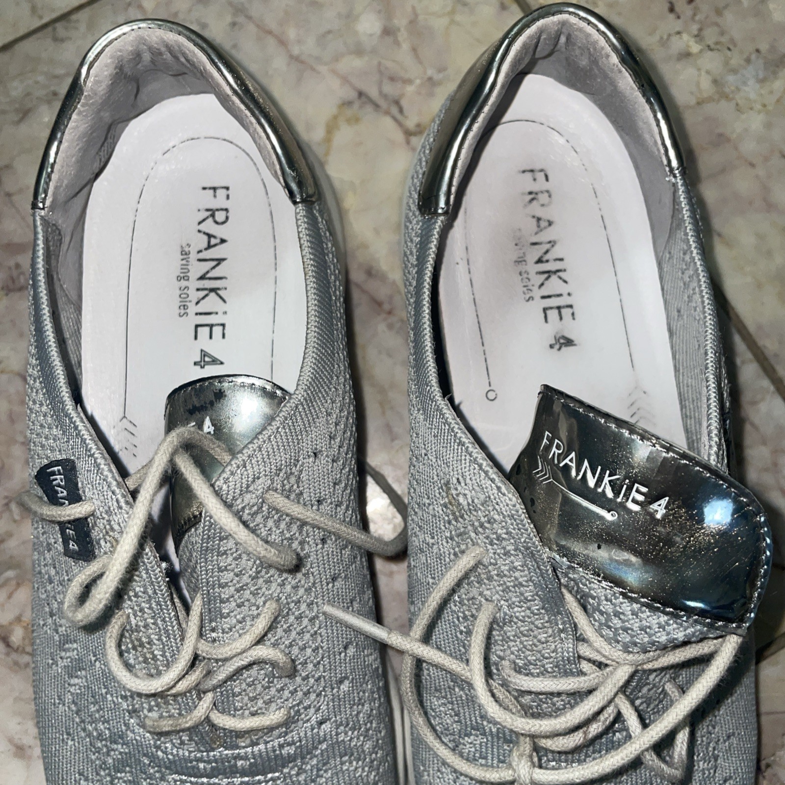 Frankie4 Women 10 Gray Lace Up Comfort Casual Sneaker Walking Vacay Shoe