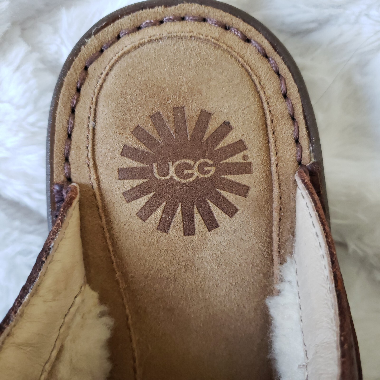 UGG Australia Livia Brown Wool Lined Leather Clogs Mules – Women’s US 6/ EU 37