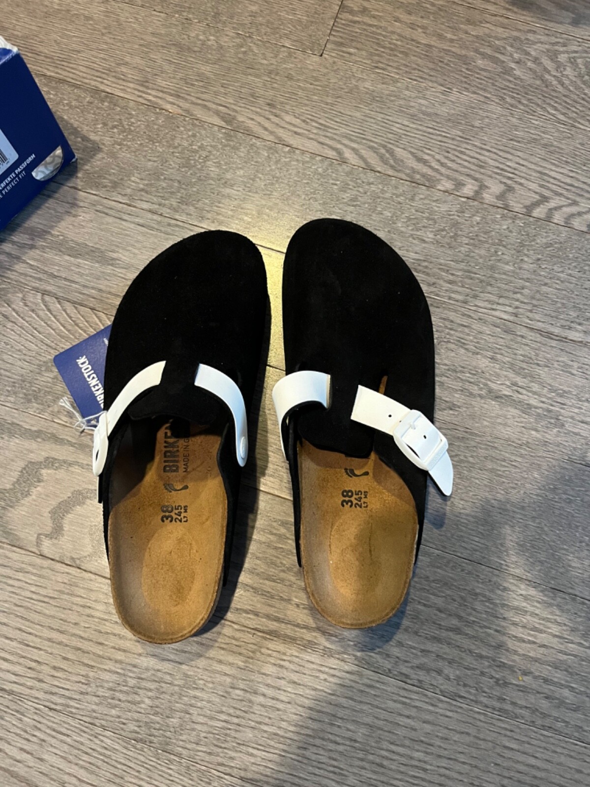 Birkenstock womens Boston Suede Leather/Birko-Flor narrow fit softbed NWB