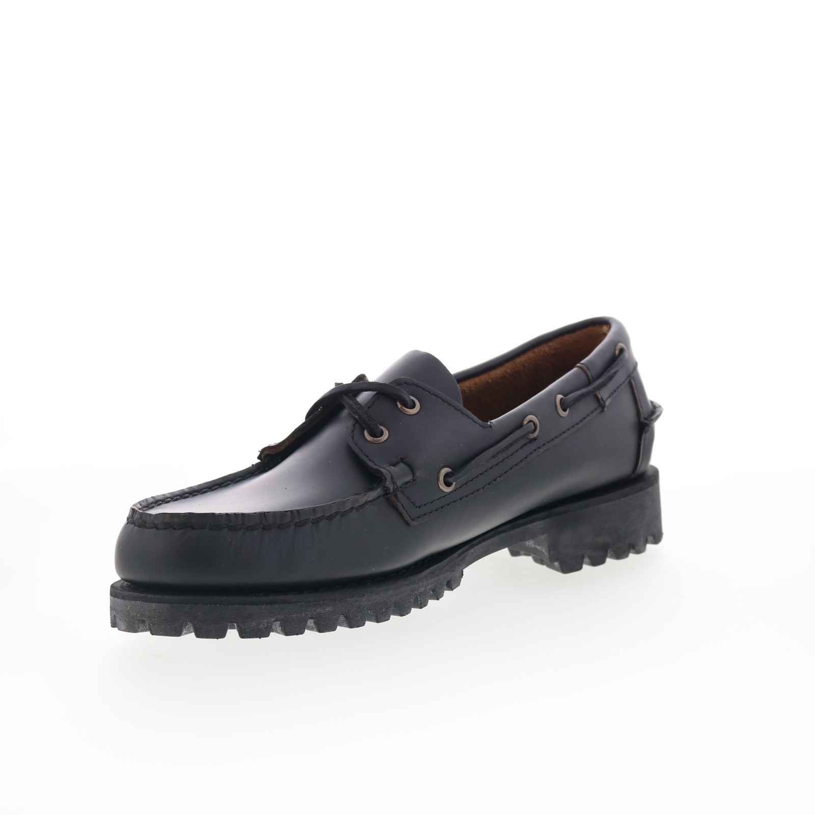 Sebago Ranger Moc Soft Womens Black Leather Loafers & Slip Ons Boat Shoes 9