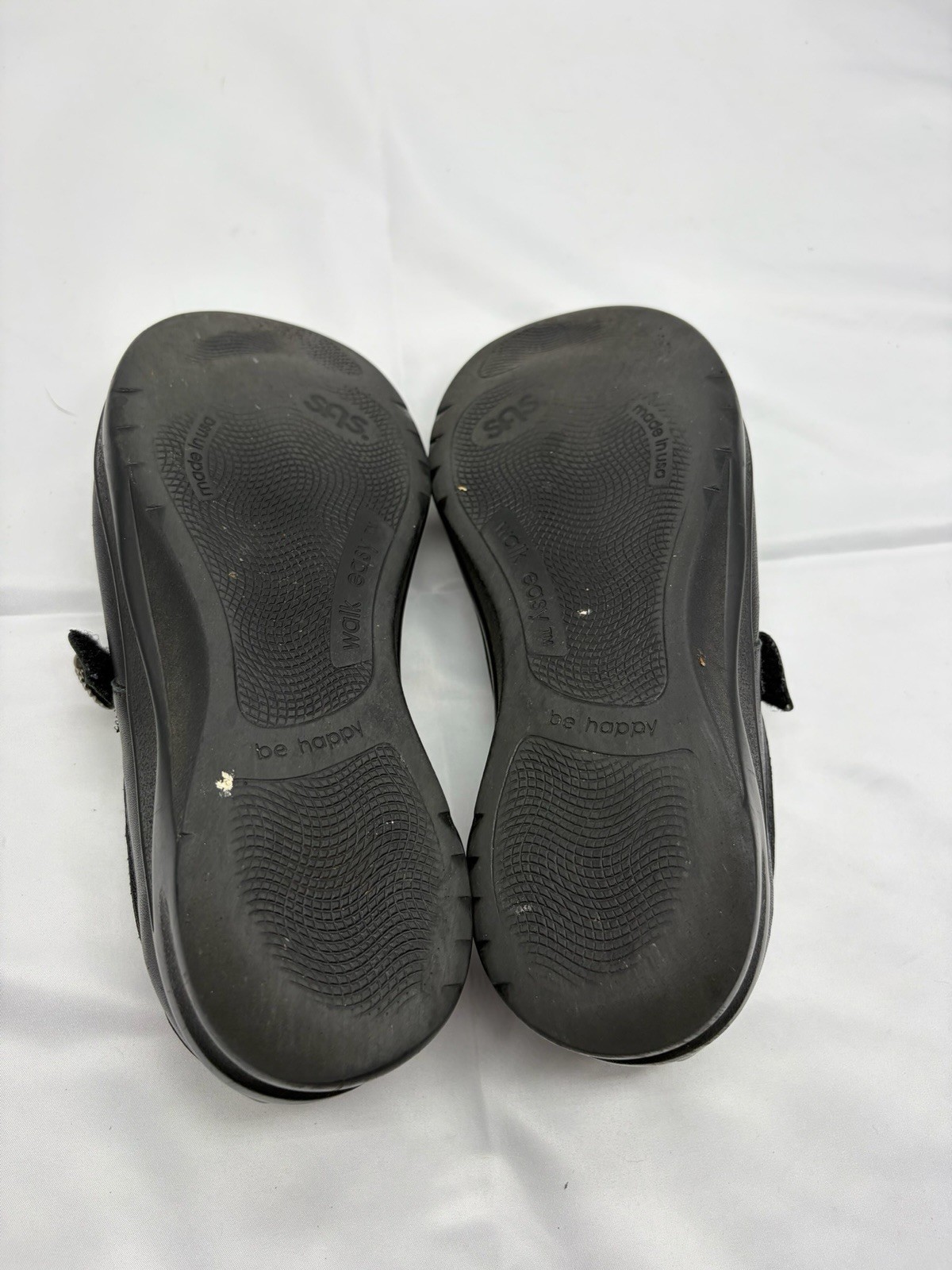 SAS Step Out Mary Jane Shoes Womens 6.5W Wide Black Leather Comfort Flats USA