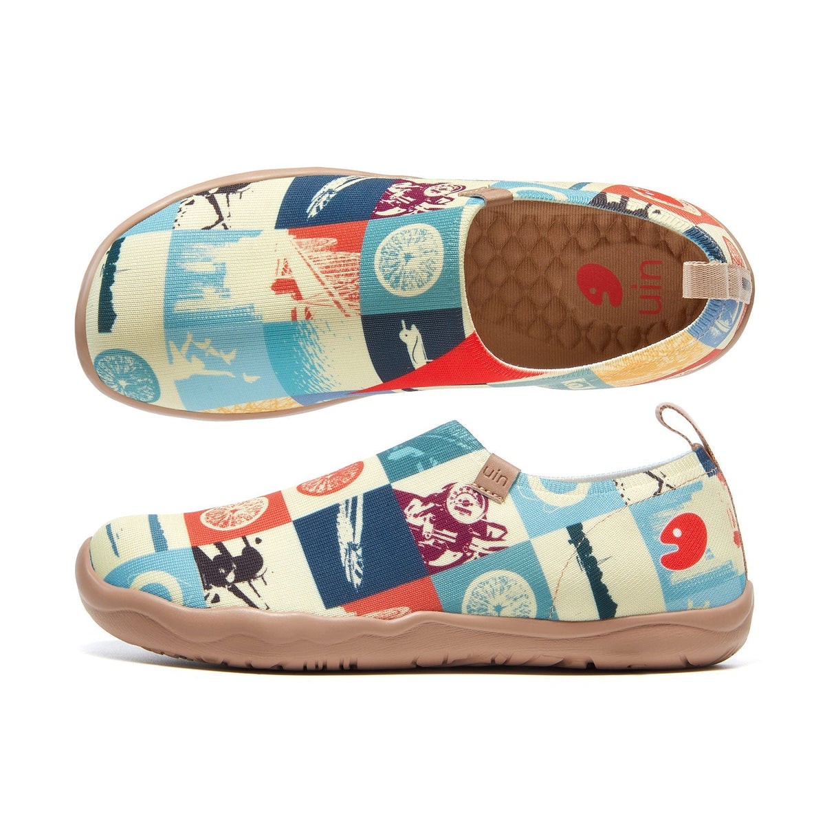 UIN Women’s Walking Shoes Slip On Casual (Travel Memoir 1 )