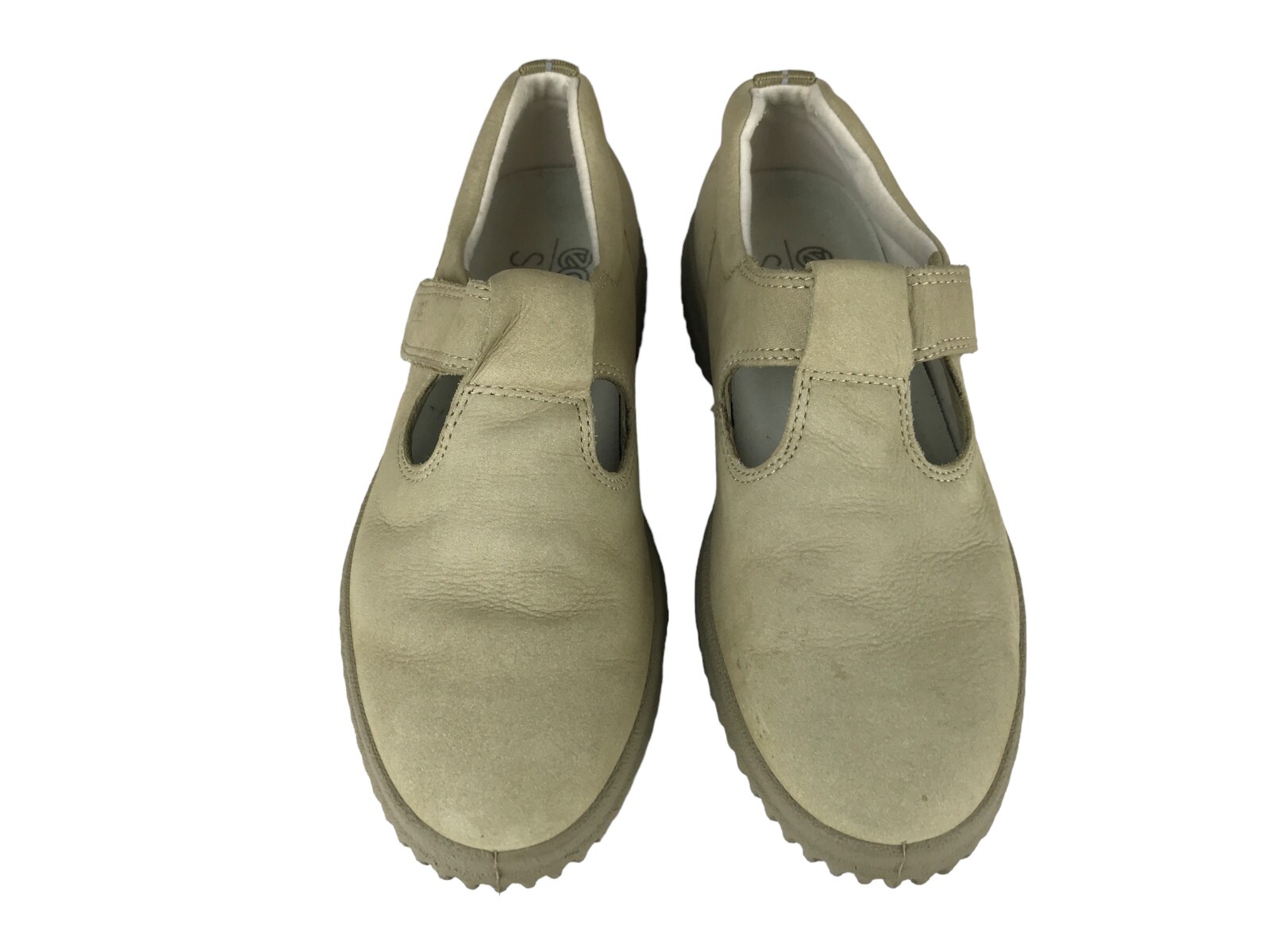 Ecco Womens Beige Leather Round Toe Casual Mary Jane Shoes Size EUR 36 US 5.5