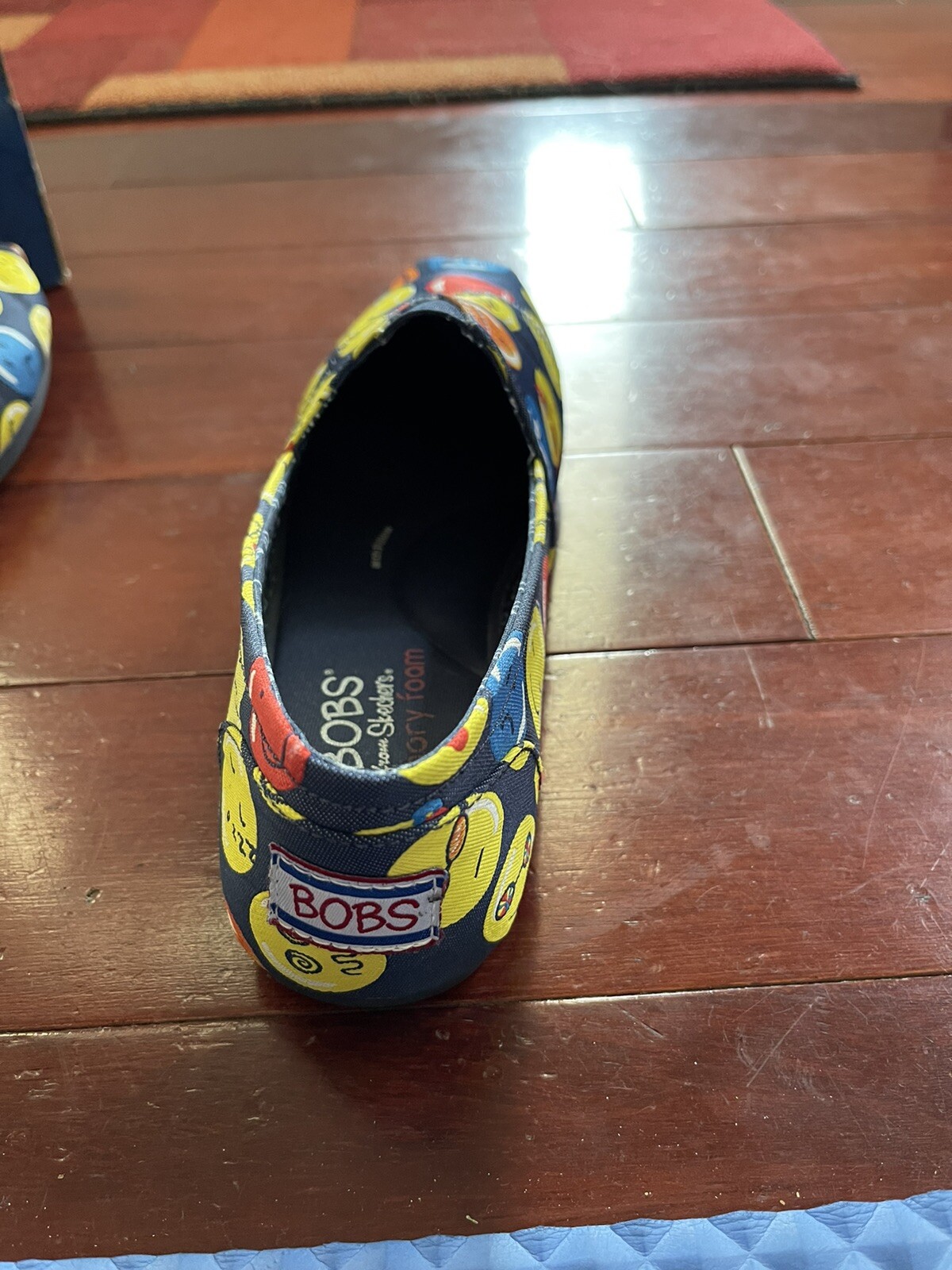 Bob’s From Skechers Emoji Slip On Memory Foam Shoes Flats Size 8 Blue Yellow