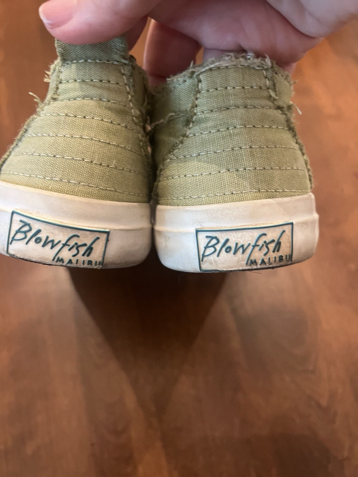 Blowfish Malibu Bettie Women Olive Bootcamp Gray Canvas 9 M Sneaker Slip On