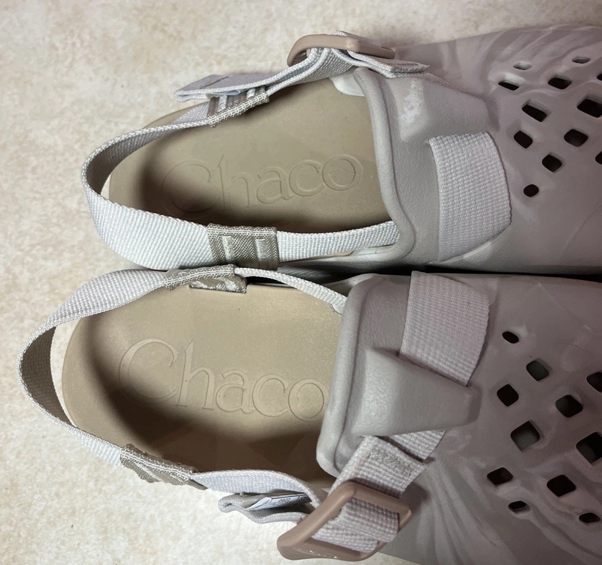 Chaco Chillos Sandals Womens 7 Clog Shoe Dessert Sand Tan White BNWOB