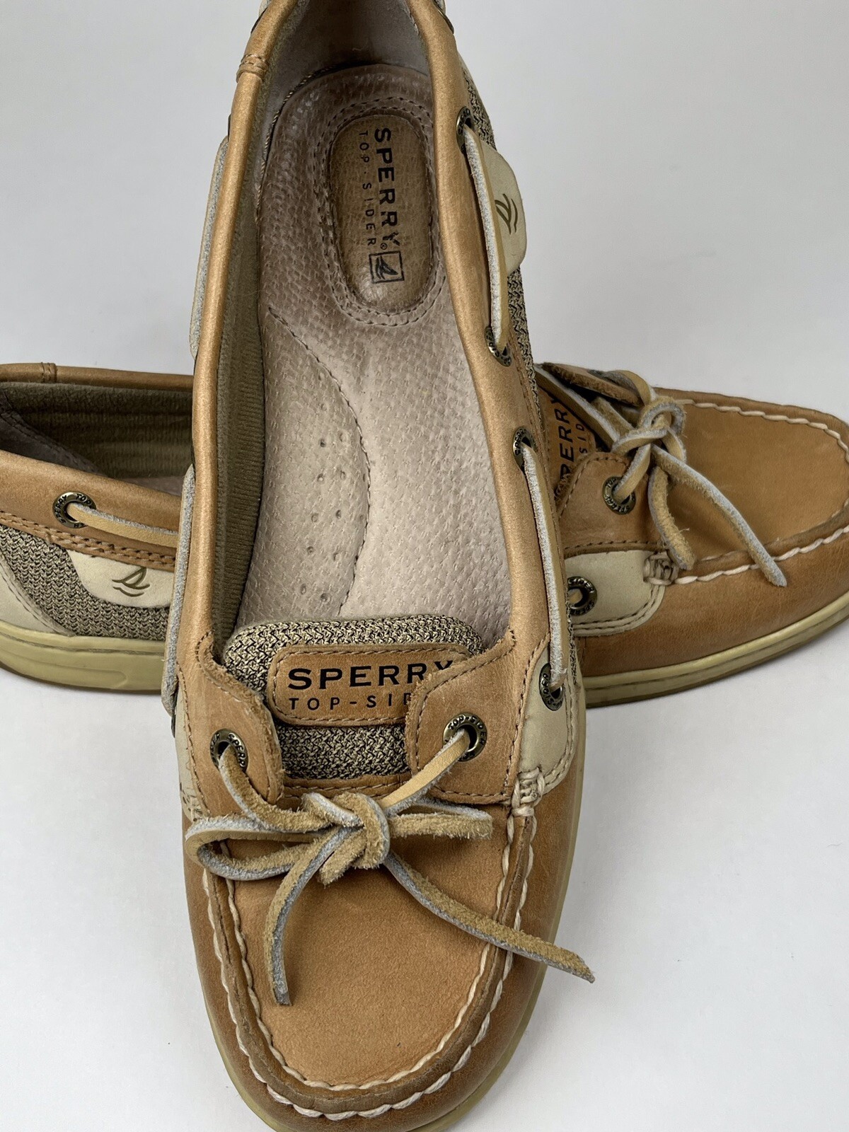 Sperry Top Sider Womens Boat Sole Shoes Linen Oat 9102047 Size 8 G-15 61428