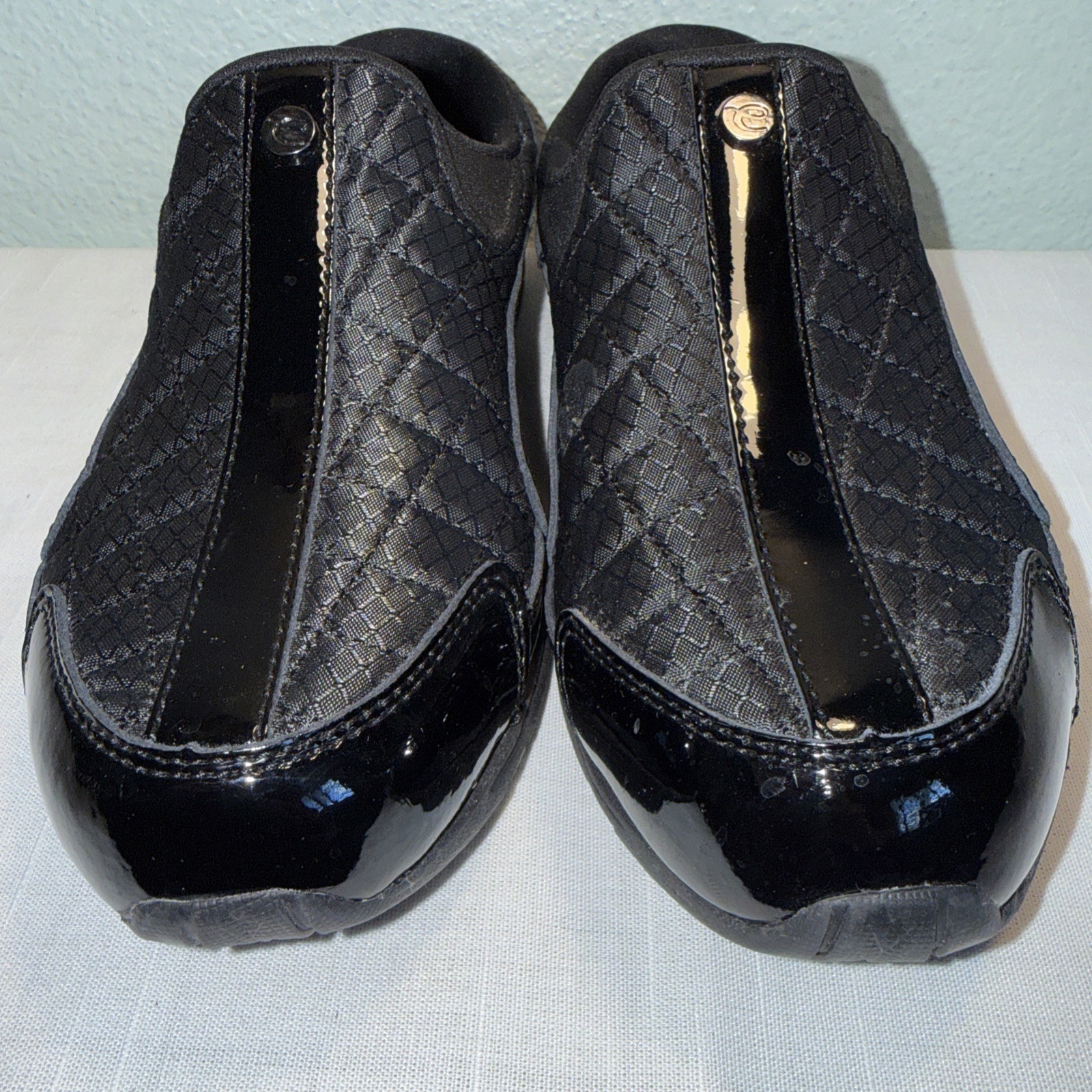 Easy Spirit Womens Shoes Slip On Walking Mules Mary Jane Patent Black Sz. 8.5