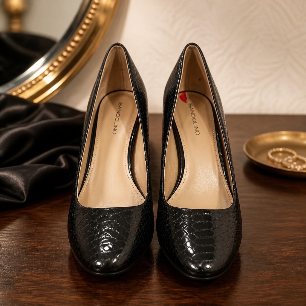 Bandolino Leather Pump shoe 3 1/2 inches heels Size 10M Pointed Toe Slip on