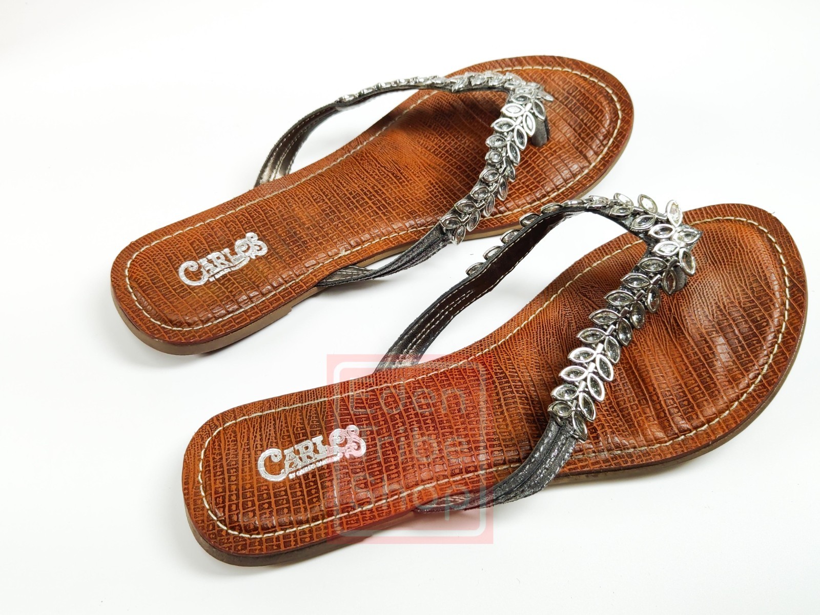 Carlos by Carlos Santana Leaf Sandals Silver Size 9.5M