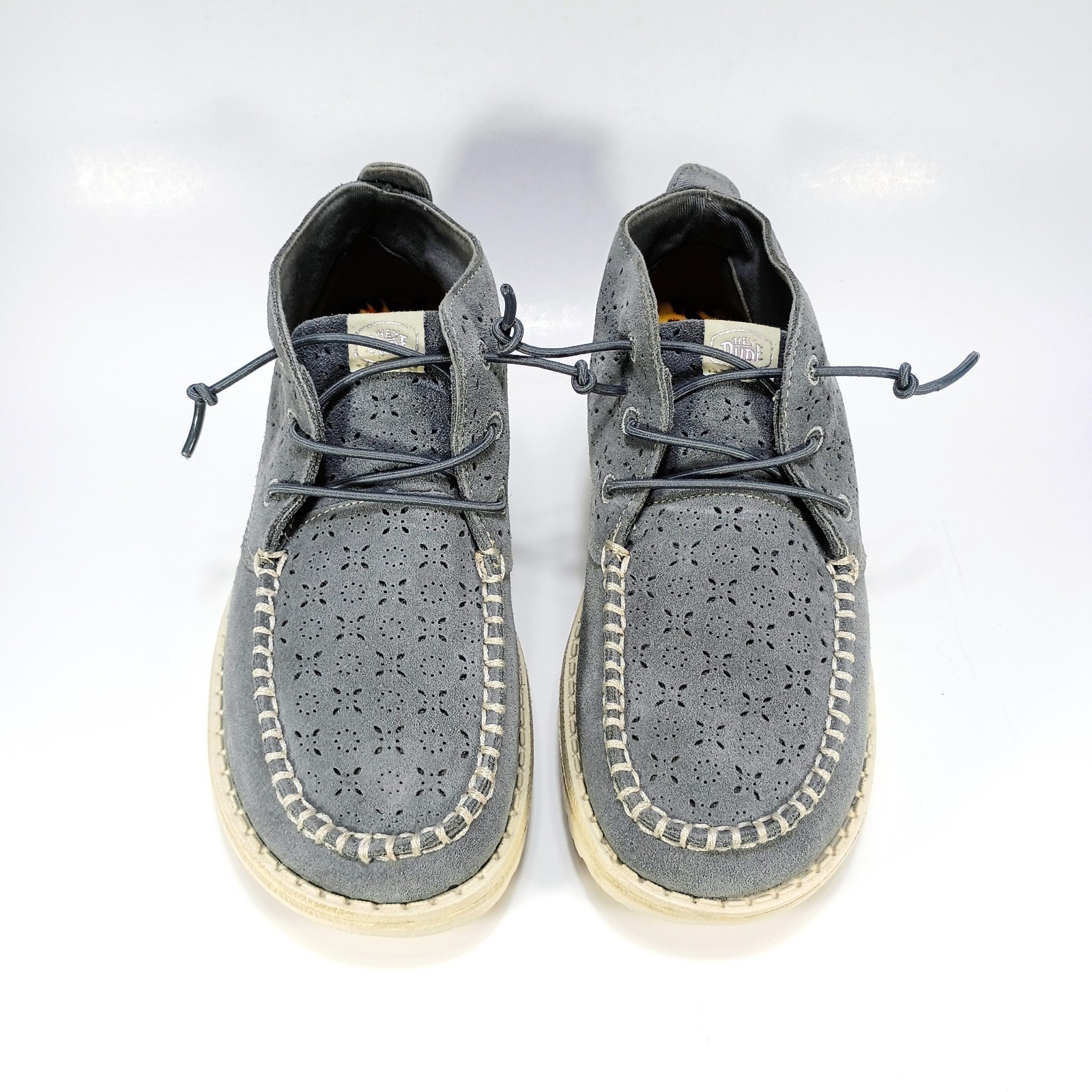 Hey Dude Wendy Mid Suede Boho Womens 6 Grey Suede Slip On Sneakers