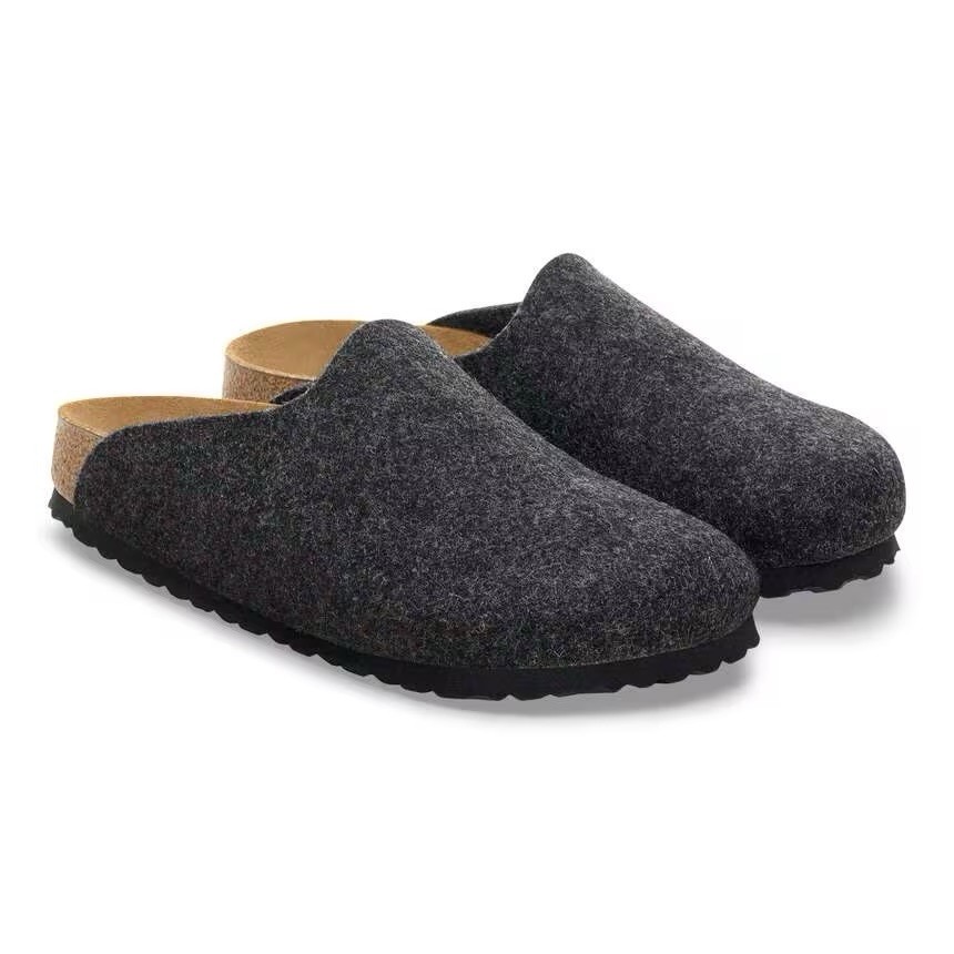 Birkenstock Amsterdam Felt Clogs Anthracite EU 39 Women’s 8 Men’s 6 Slippers
