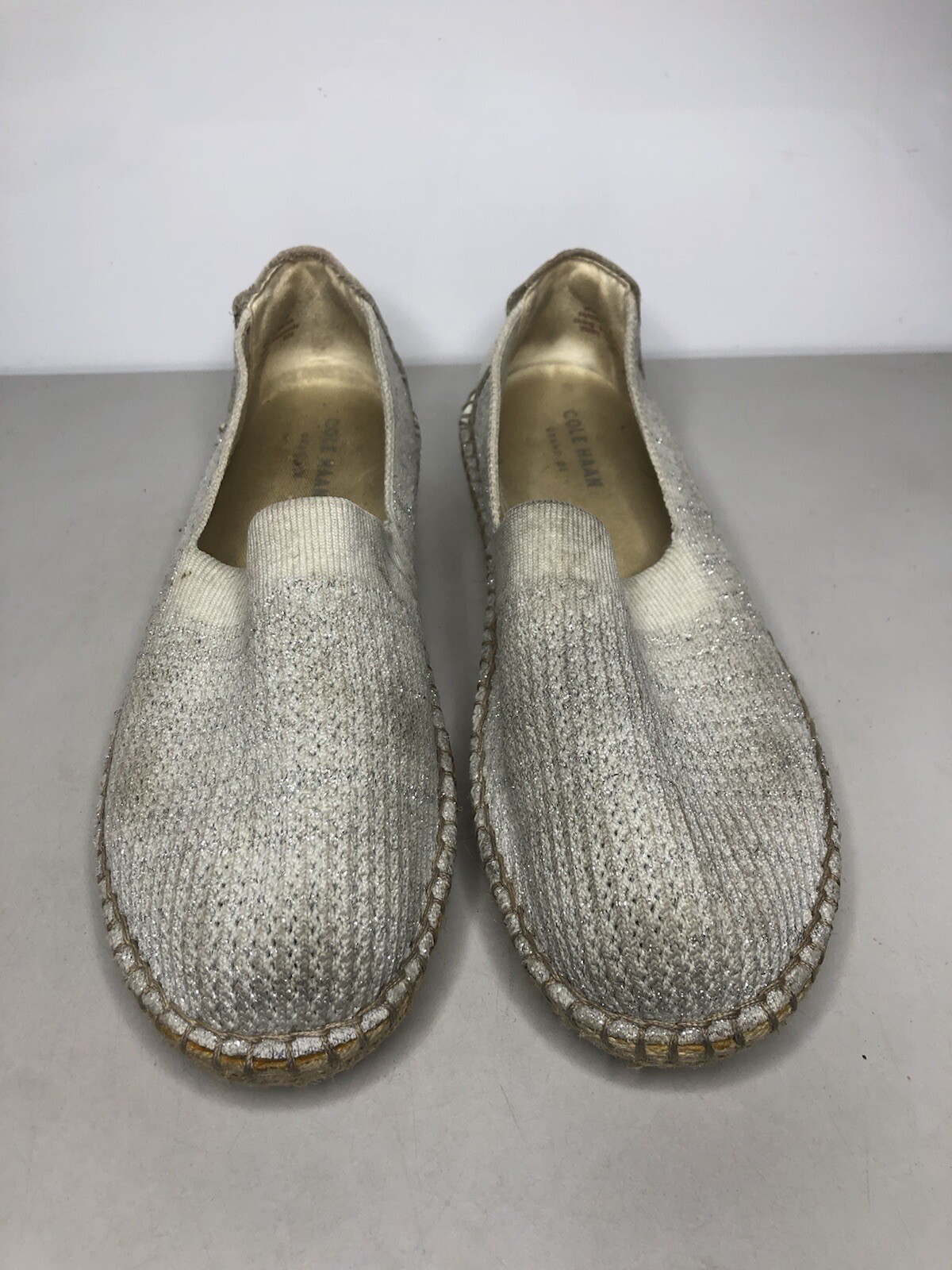 Cole Haan Cloudfeel Gray Knit SlipOn Espadrille Casual Shoes Women sz 7B US/38EU