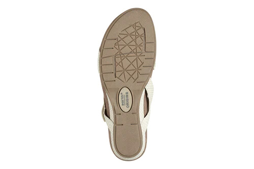 Womens Sandals Earth Origins Poppy Leather Recycled Slip Resistant Cream 8 WIDE