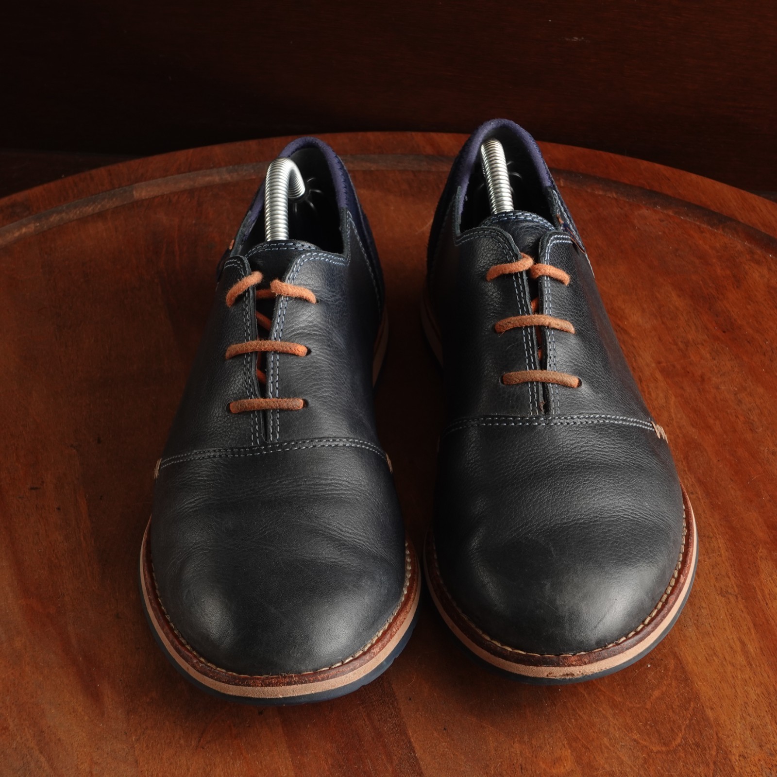 Ahnu Oxfords Womens 7.5 Blue Emery Leather Casual Comfort Preppy Academia Shoes