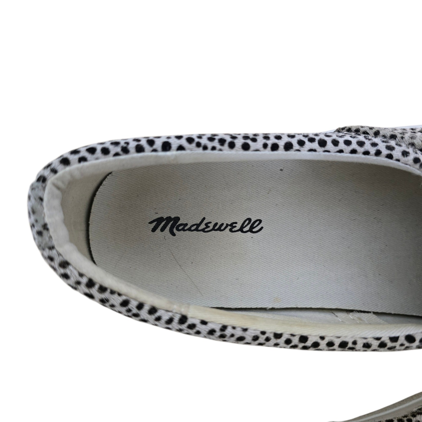 Madewell Sidewalk Slip-On Sneakers Spotted Calf Hair Black White Womens 8.5