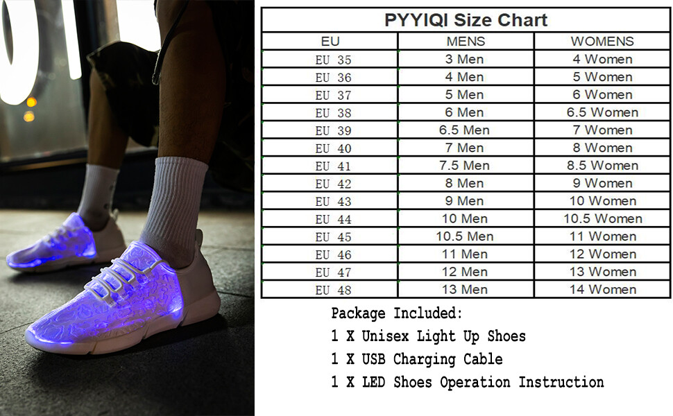 LED Fiber Optic Shoes Sneakers Women Men Festivals Christmas,Halloween,New Year