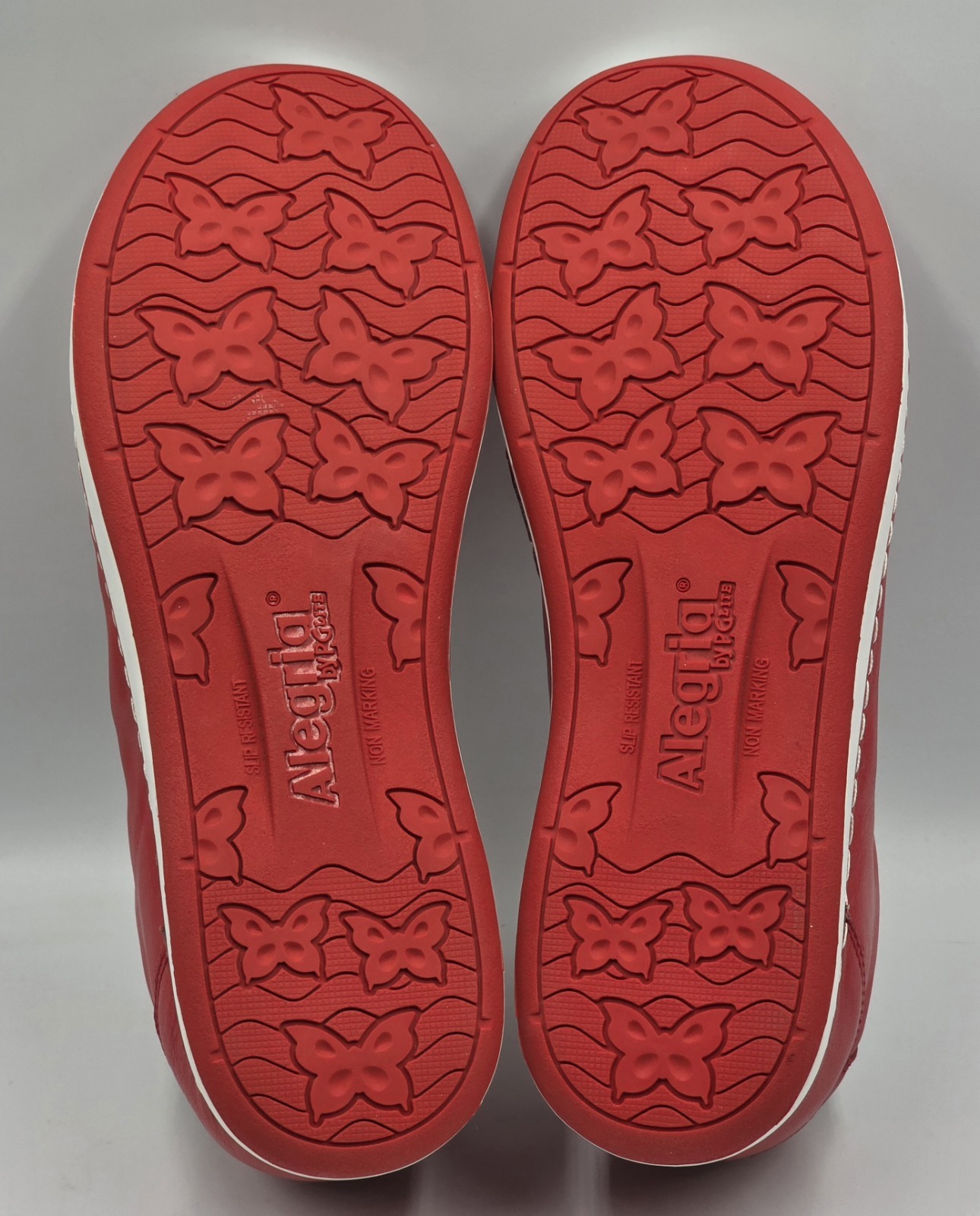 Alegria Essence ESS-623 Red Leather Slip Resistant Work Shoes Womens 8.5 EU 39