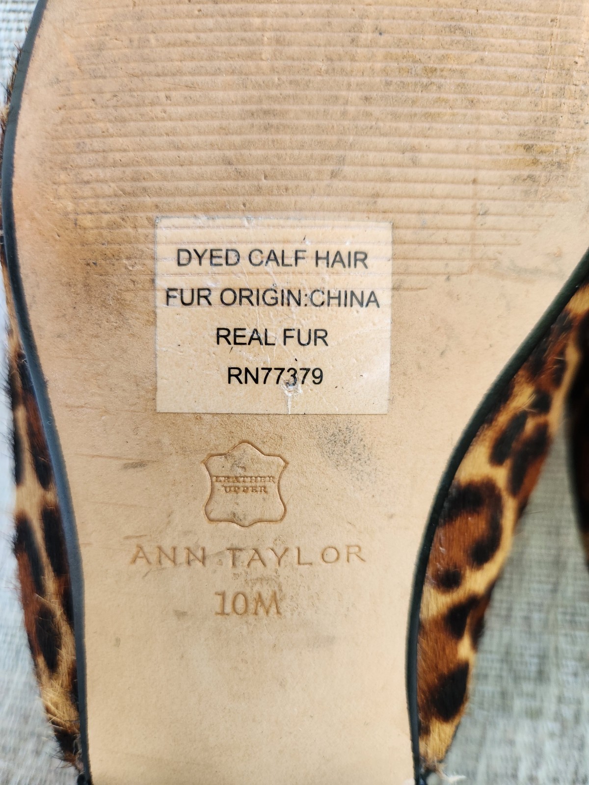 ANN TAYLOR CLOGS, Dyed Leopard Calf Hair Mules, Women’s 10 Medium