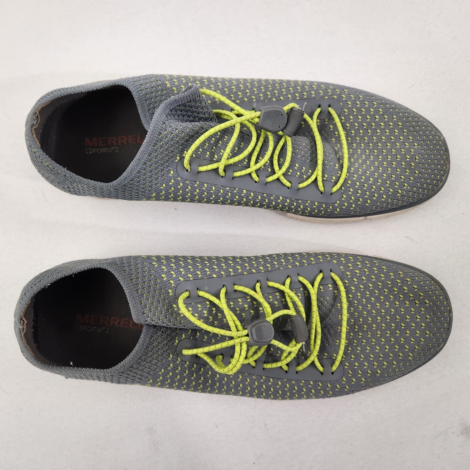 Merrell Women’s 9 Q Form 2 Zoe Sojourn Knit Walking Shoes Drawstring Gray Green