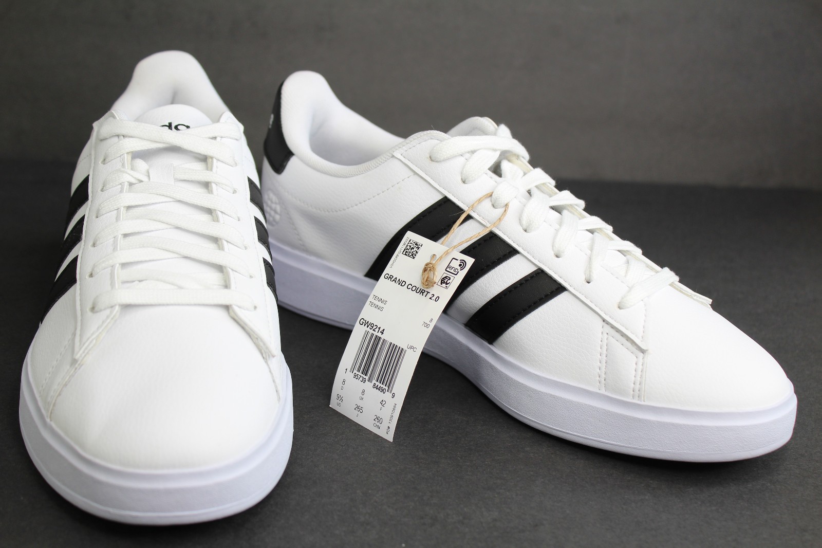 Women’s Size 9.5 Adidas Grand Court 2.0 White and Black Shoes GW9214