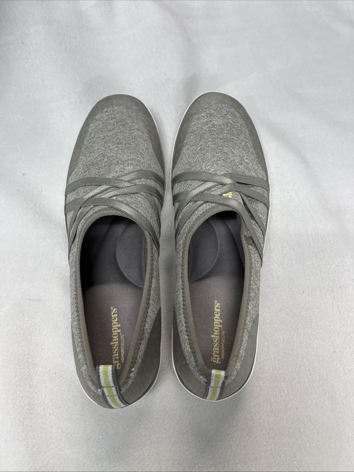 Grasshoppers Eclipse Perf Jersey Women’s 9 Slip on Gray Sneakers, EUC