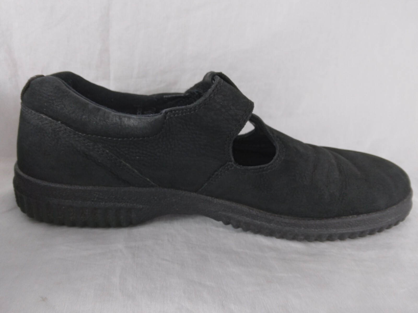 Ecco Soft Shoes Mary Jane Suede Black Hook & Loop Womens Size 40 US 9 9.5