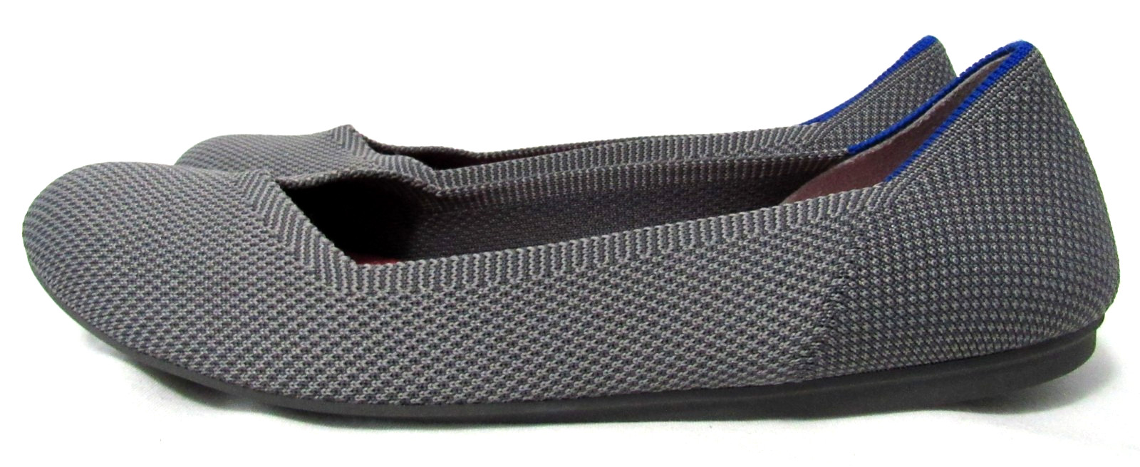 Rothy’s The Flat Round Toe Gray Birdseye Knit Ballet Flats Size 10M EUC